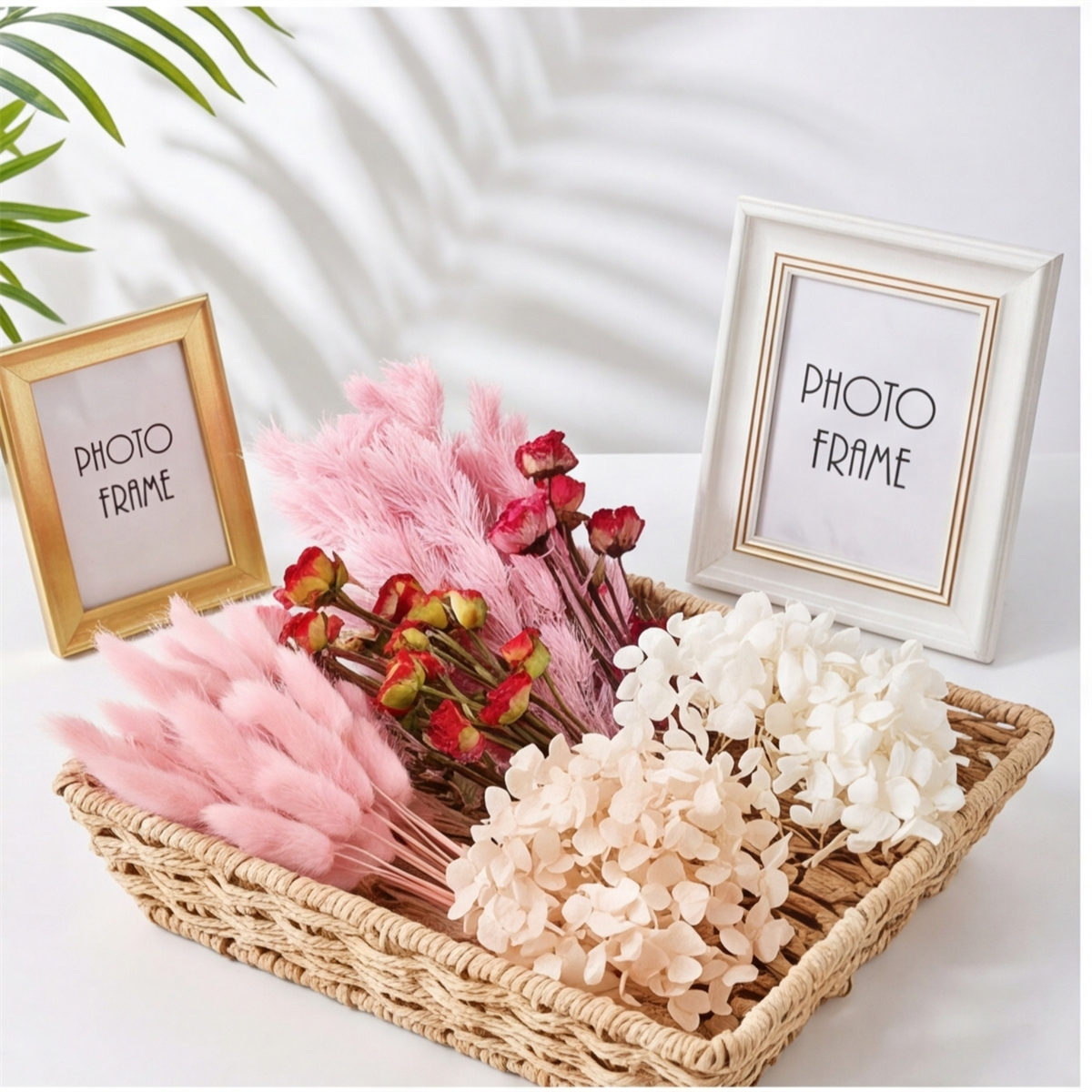 120-Piece Mini Pink Dried Flower Set With 9 Varieties For DIY Decor, Gifts, And Craft Projects—Party Supplies 