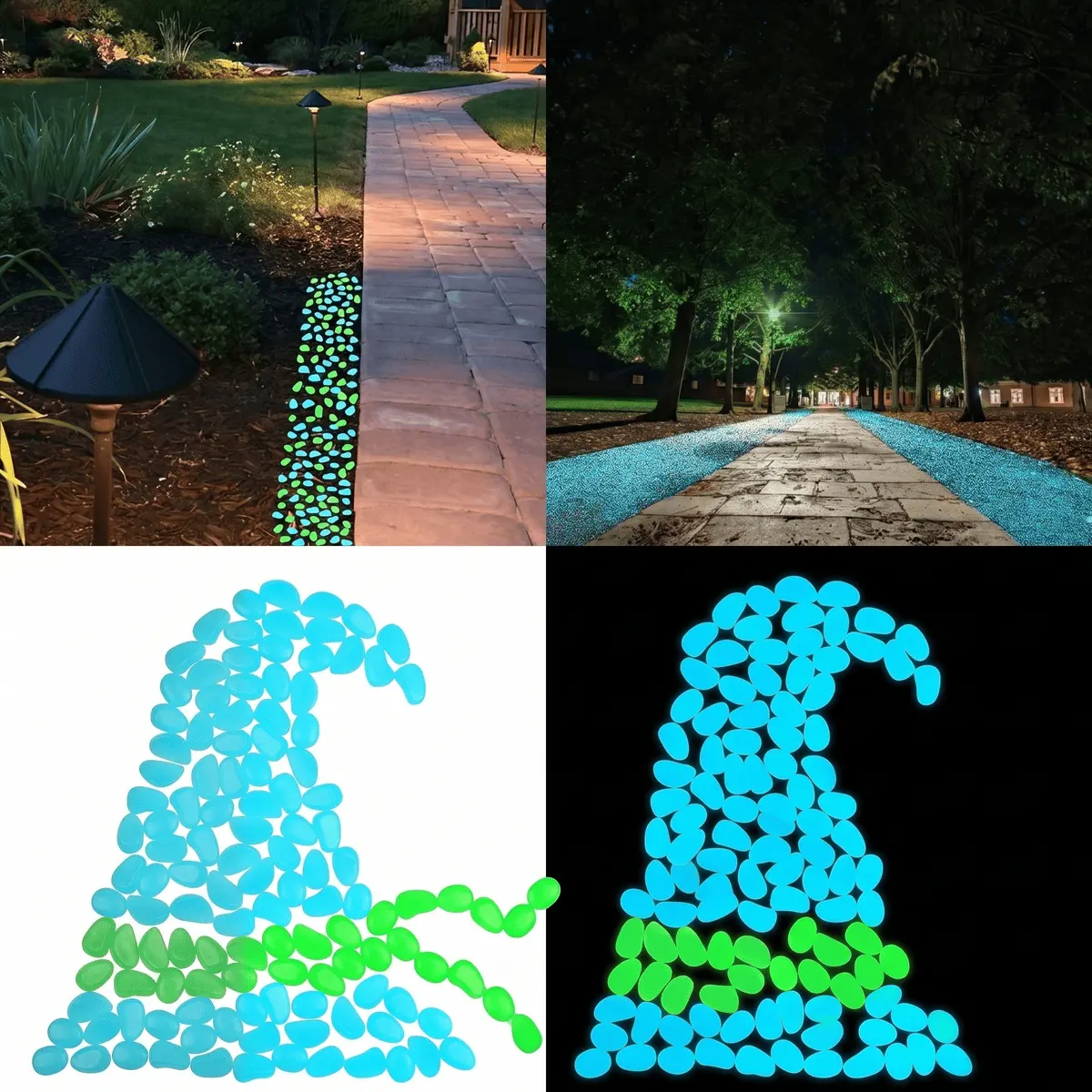 200-Piece Glow-in-the-Dark Pebble Set