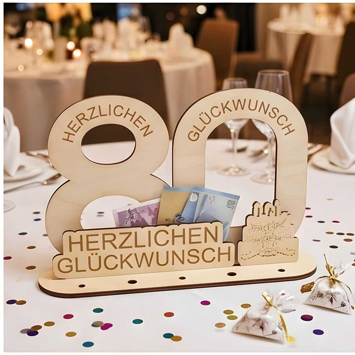 Wooden Ornament For Birthday Parties - Decorative Piece Made Of Natural Wood As A Festive Gift And Party Acces