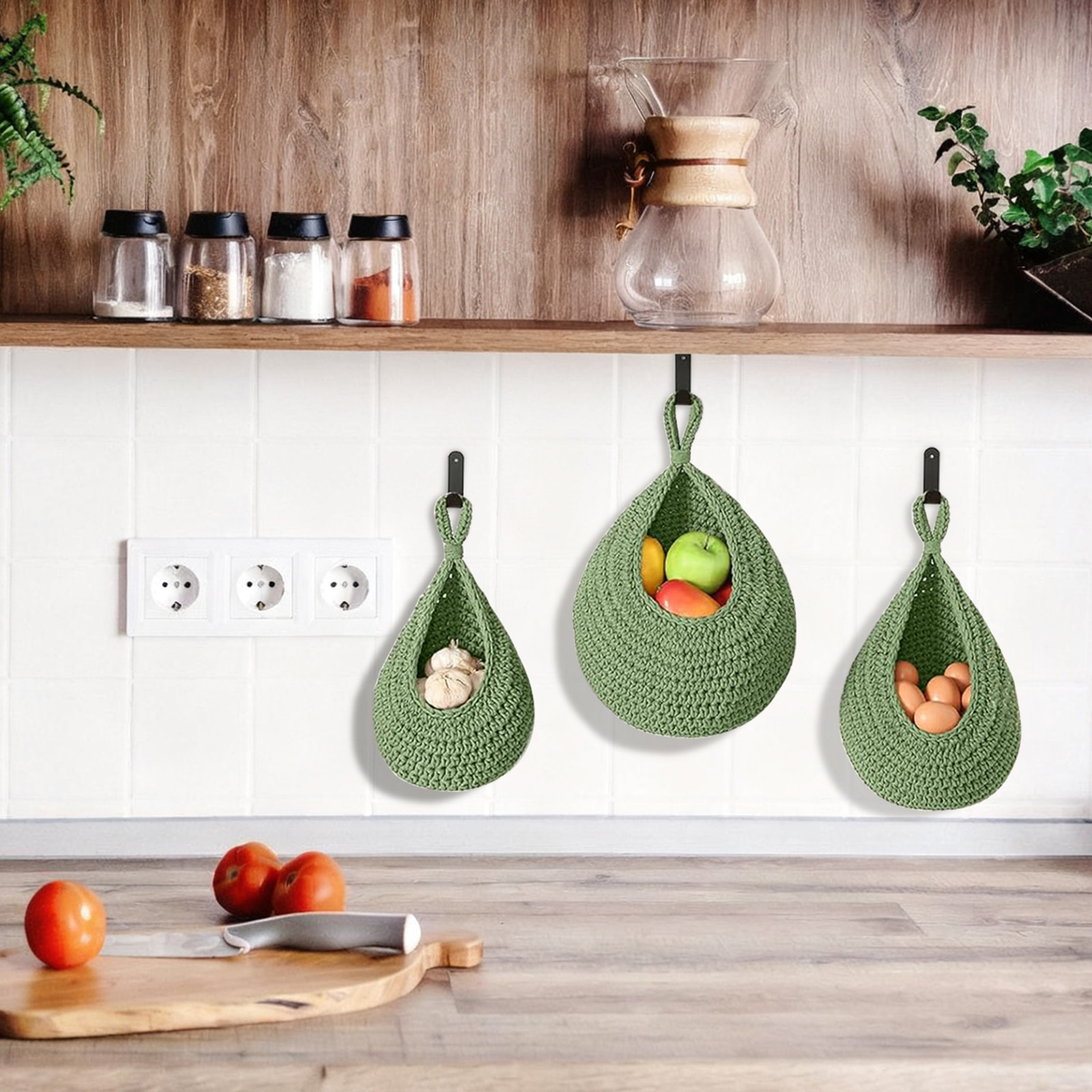 Hanging Vegetable Baskets, Set of 3, picture 2 of 2