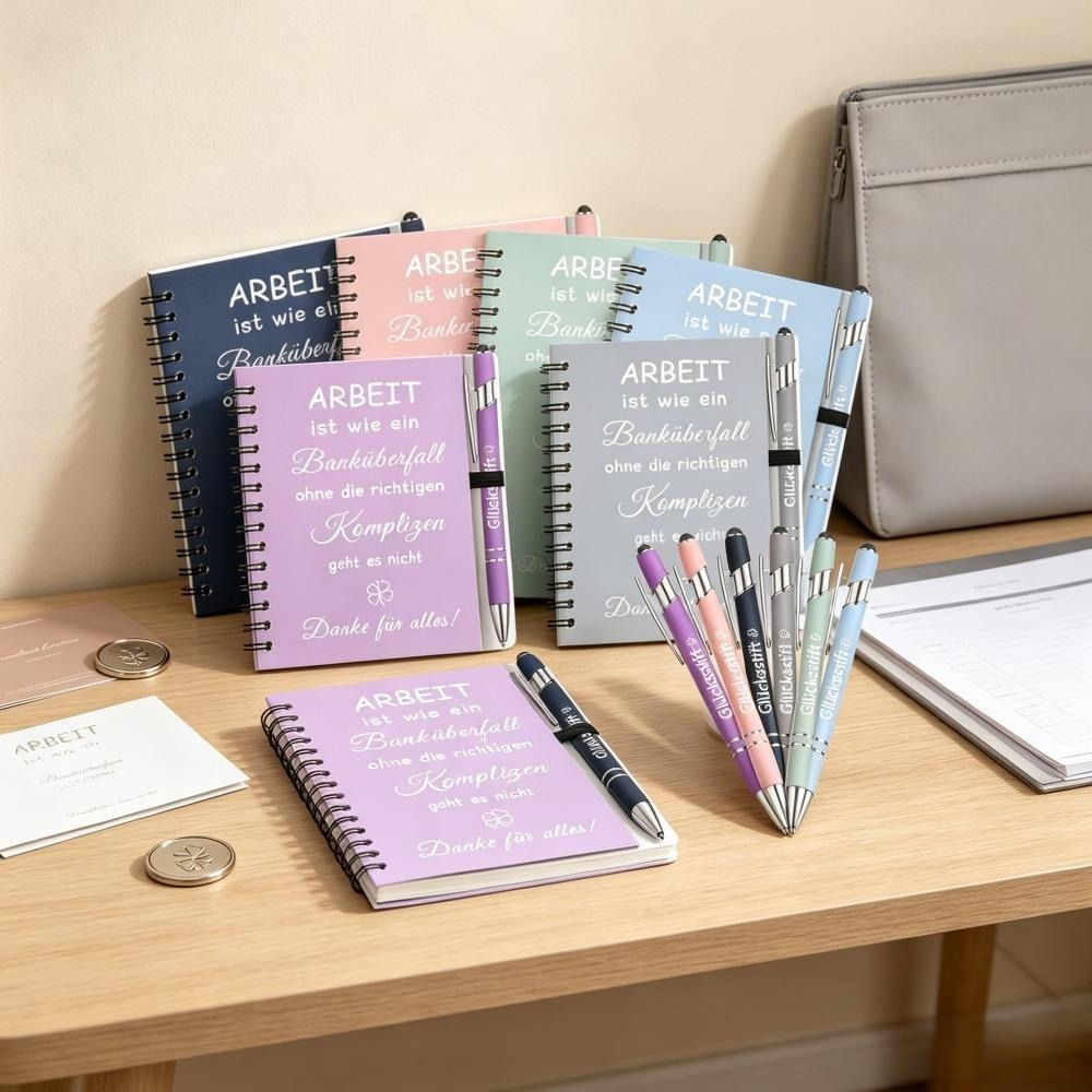 12-Piece Gift Set: Notebooks And Pens In 6 Colors For Coworkers—As A Welcome Gift Or Party Decoration