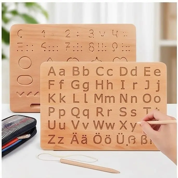 Double-Sided Wooden Writing Practice Board