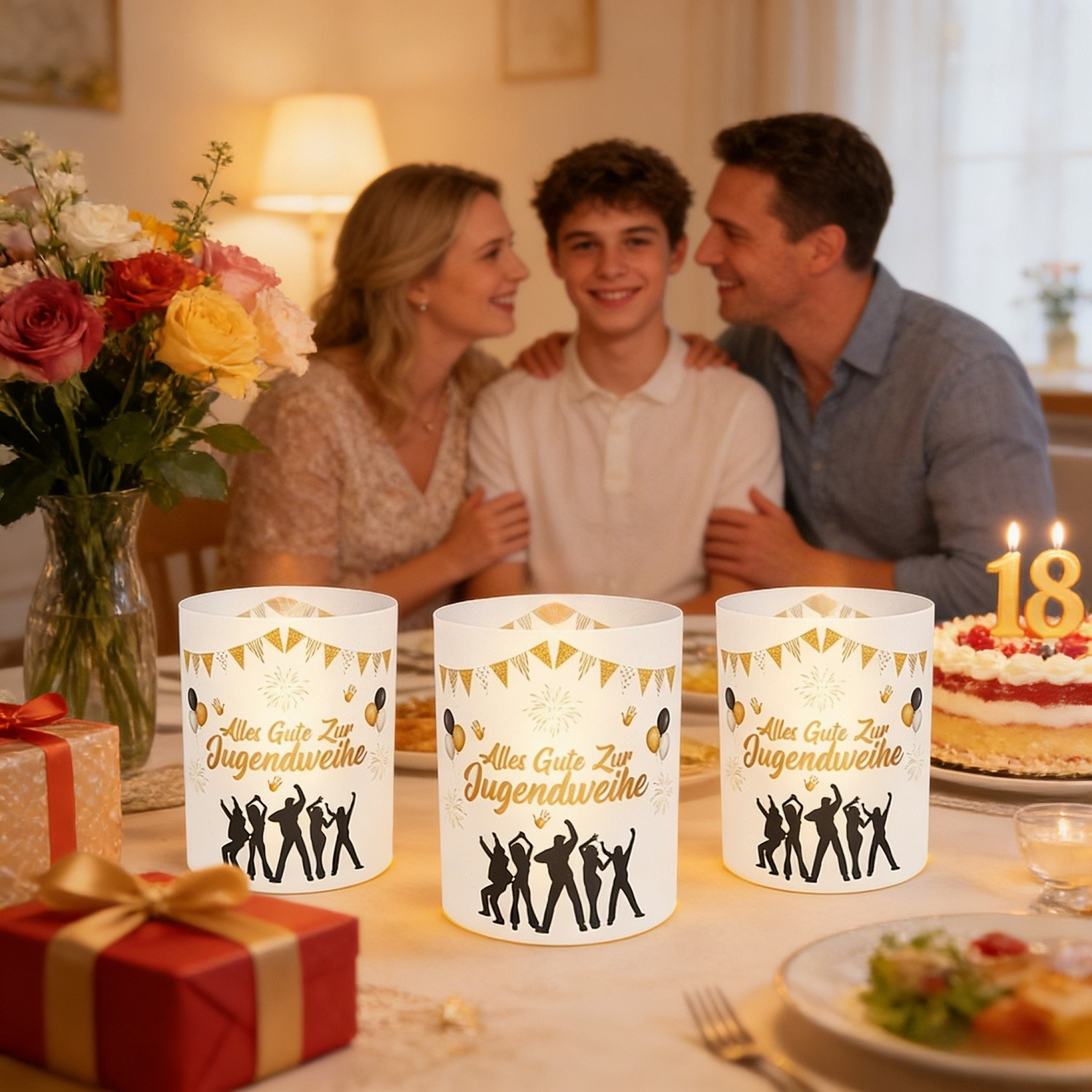 12-piece Lampshade Set For Coming-of-Age Day, Festive Lanterns With Coming-of-Age Day Motifs, Atmospheric Tabl