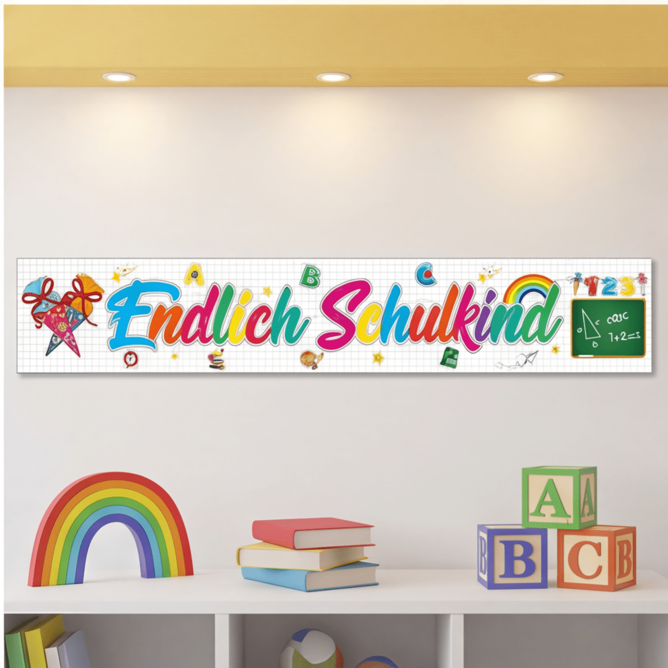“Finally A Elementary School Student Banner,” Large Pennant Chain For First Day Of School With Colorful Designs & School Themes, Cheerful Back-to-School Decor For Classrooms,Party Decorations