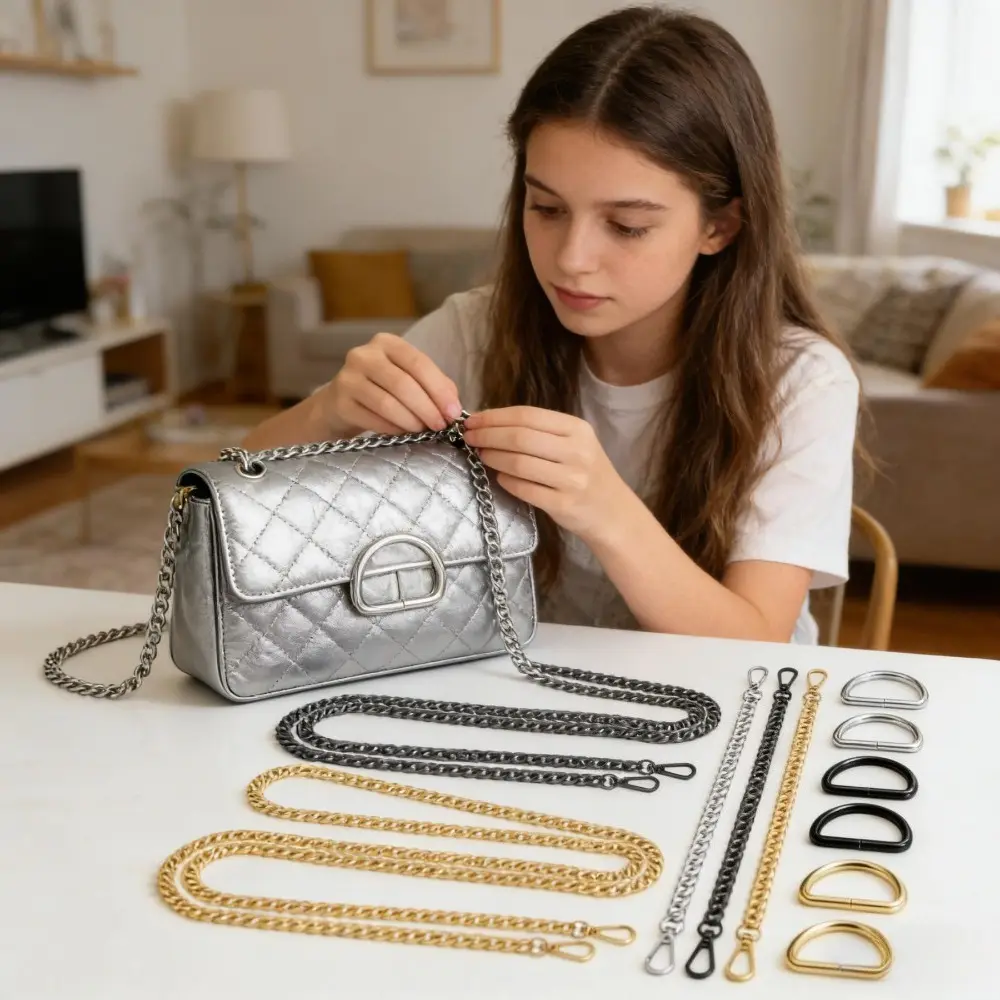 DIY Backpack Chain Set, 12-Piece Metal Set