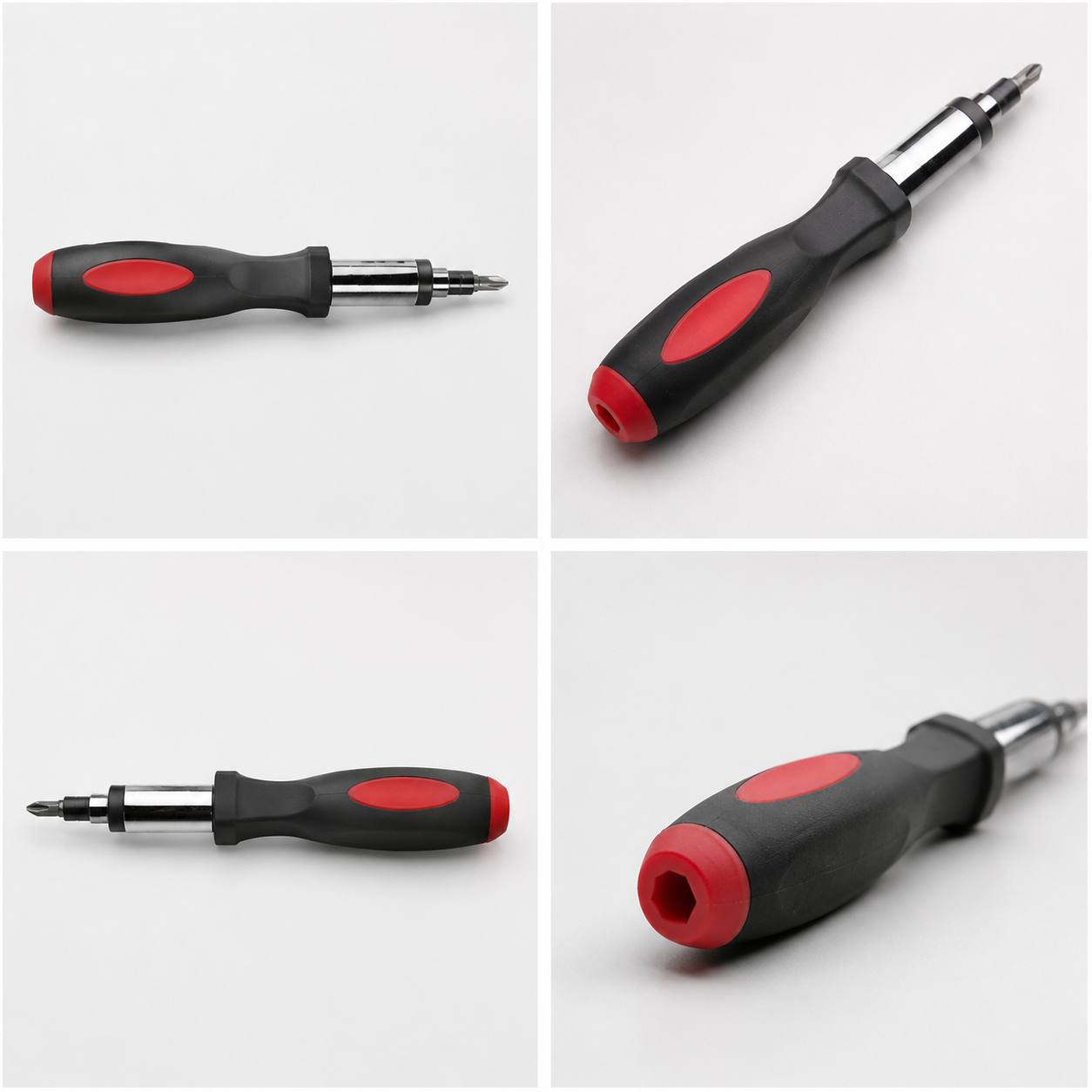 Screwdriver Four-eye Handle Set With Multiple Sizes Of Bits For Home Repair