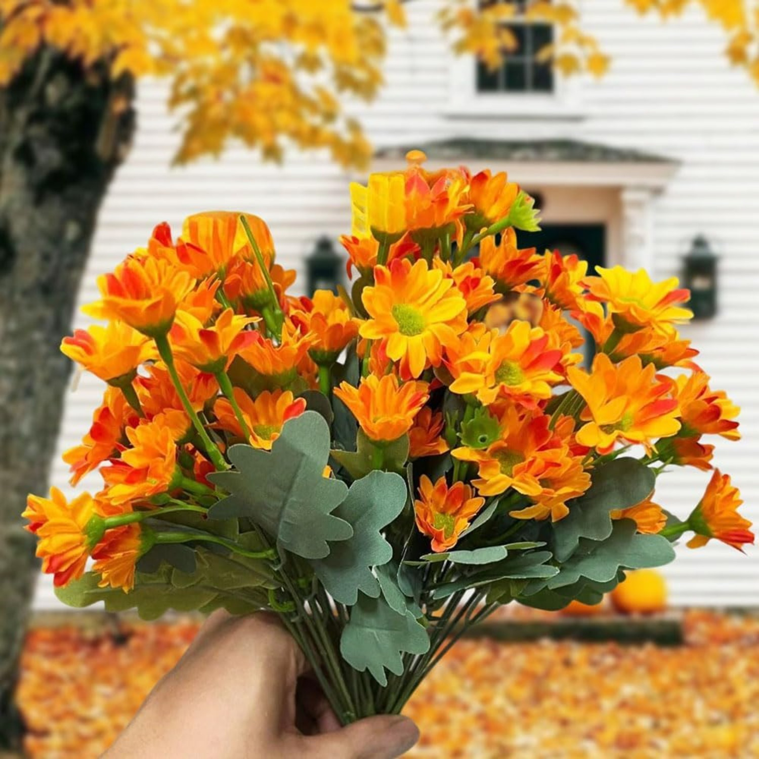 Artificial Chrysanthemum Bouquets, Set of 10, picture 4 of 4