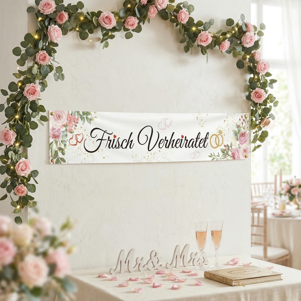 Wedding Banner With Eucalyptus Leaves, Green Plant Garland For The Ceremony & Reception, Natural Pennant Chain