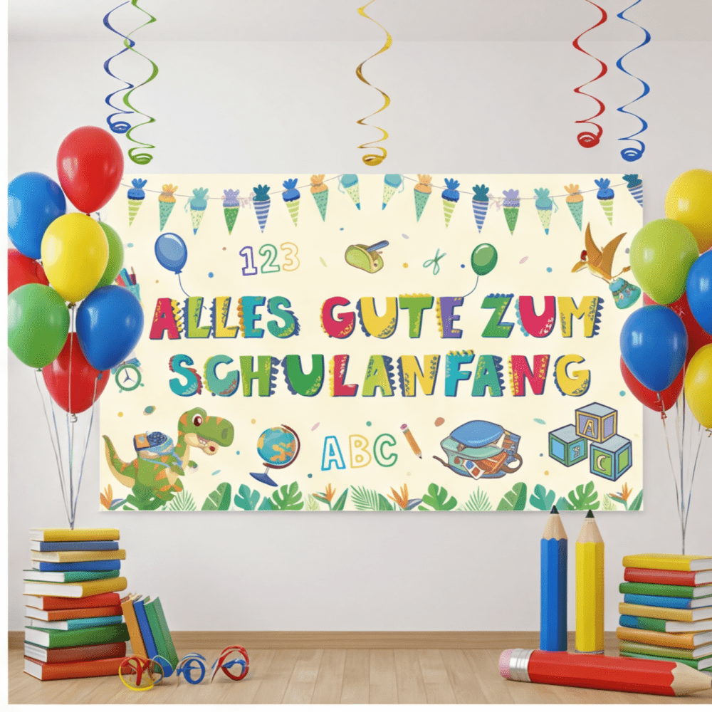 “Finally A School Kid” Banner, Yellow Dinosaur First Day Of School Photo Backdrop, Large Back-to-School Decor For Classrooms & Back-to-School Party, Fabric Poster (1 Piece) – Party Decoration