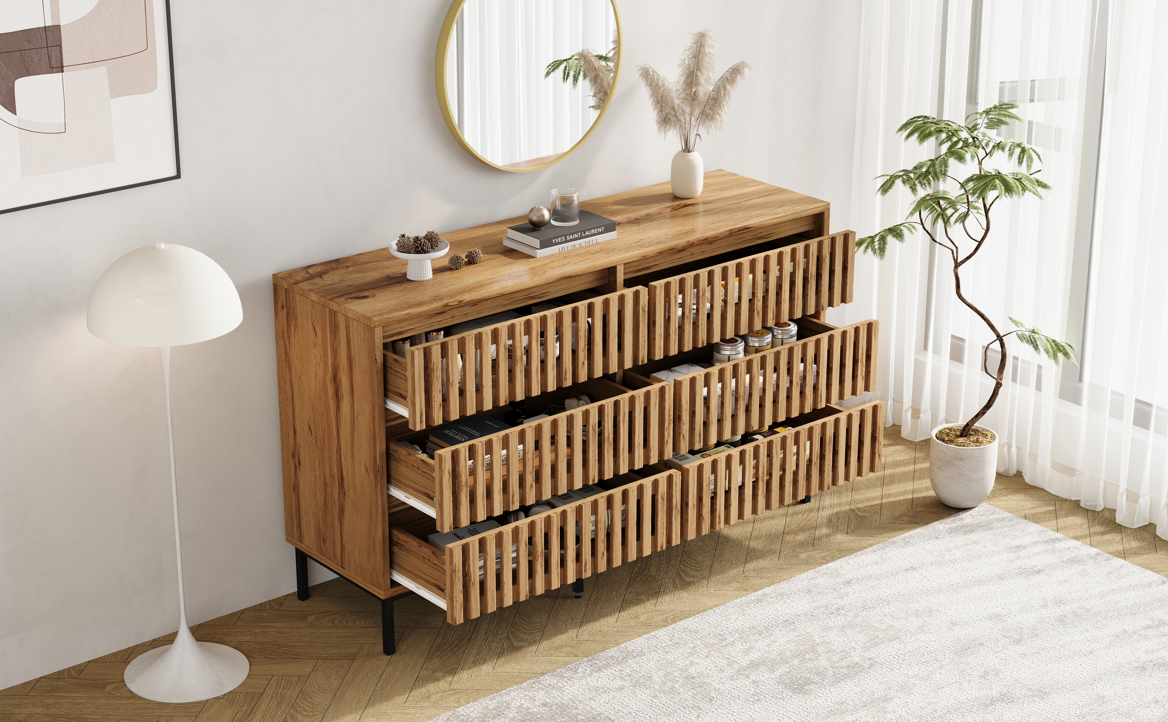 Sideboard ,Storage Cabinet,Kitchen Cupboard ,120 X 40 X 81 Cm,Wood — image 5