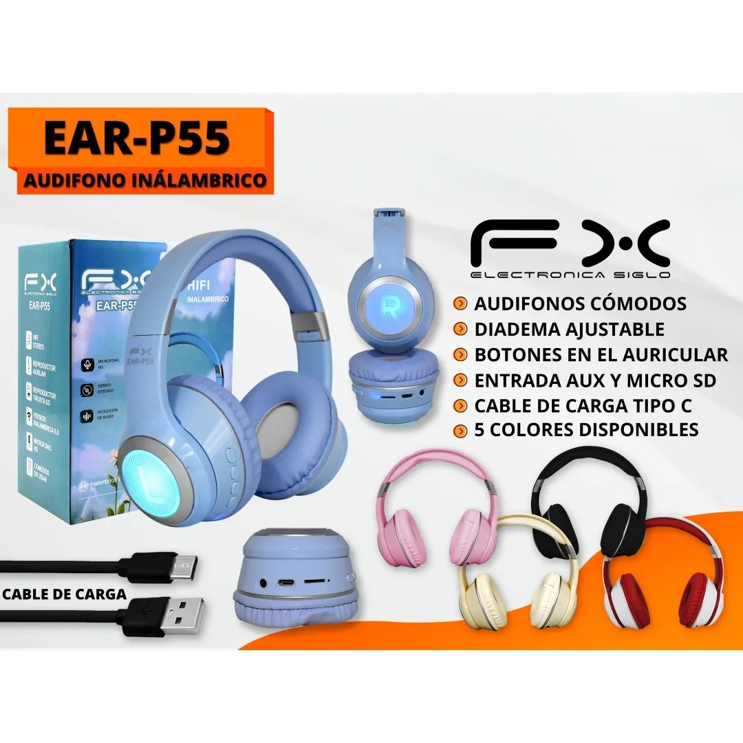 White Headset Bluetooth Headphones Adjustable Type-c Charging