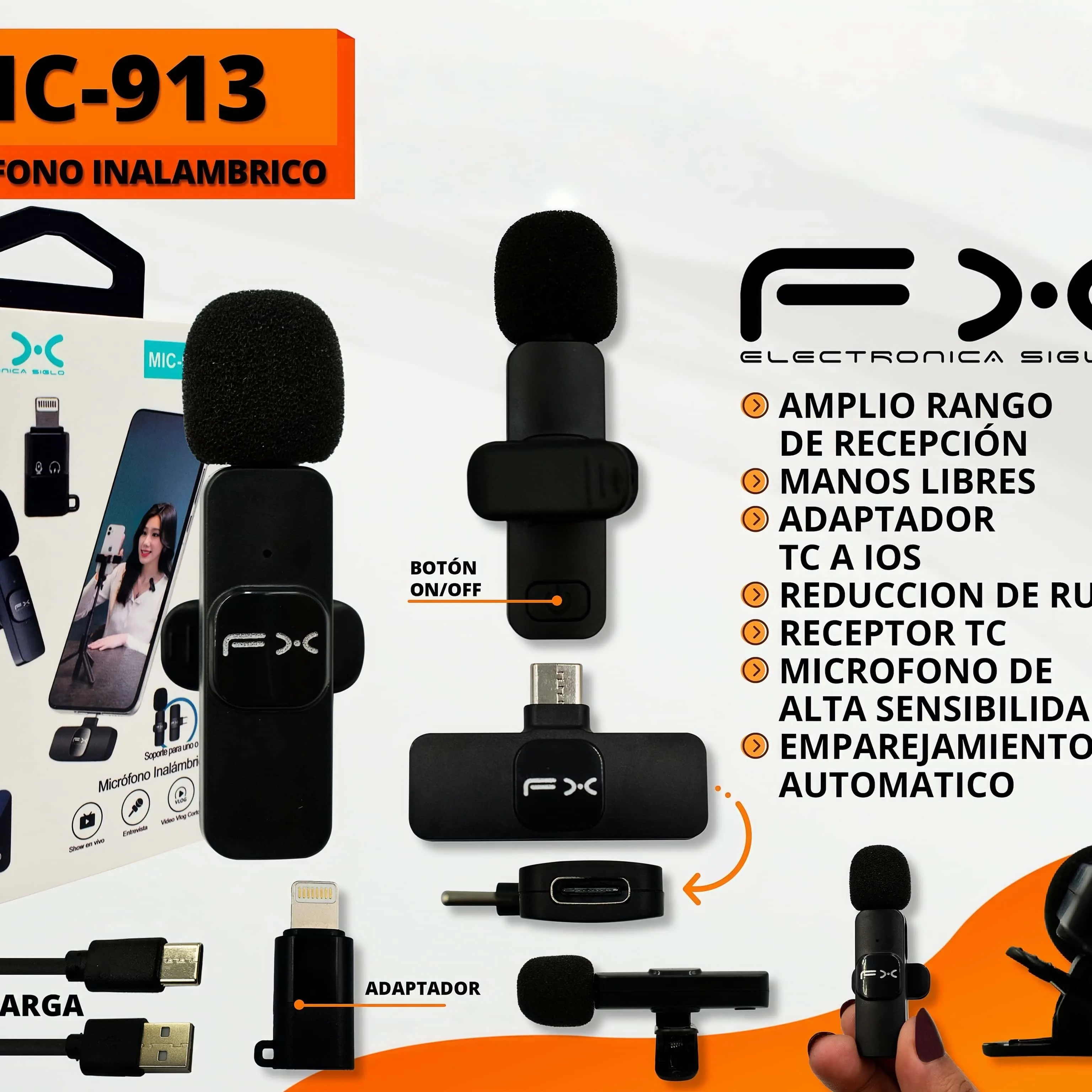 Wireless Lavalier Microphone - Single Mic, Noise