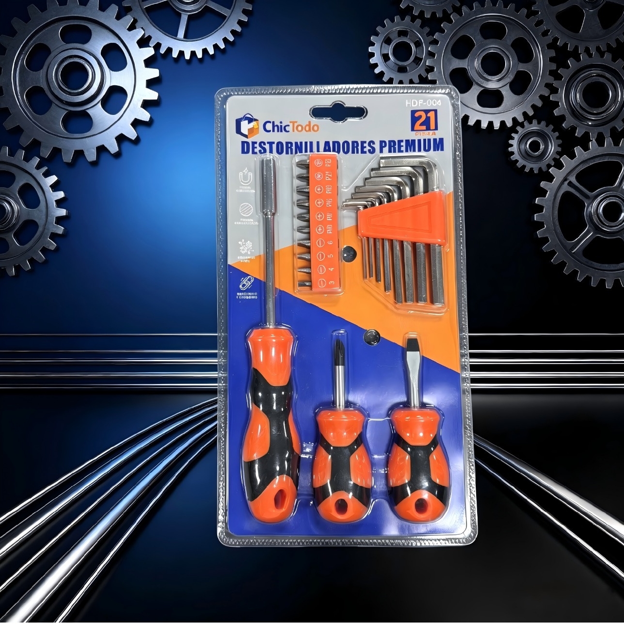 Screwdriver Set - Phillips, Flathead, Hex, Multi-function Home Repair 21-piece Kit