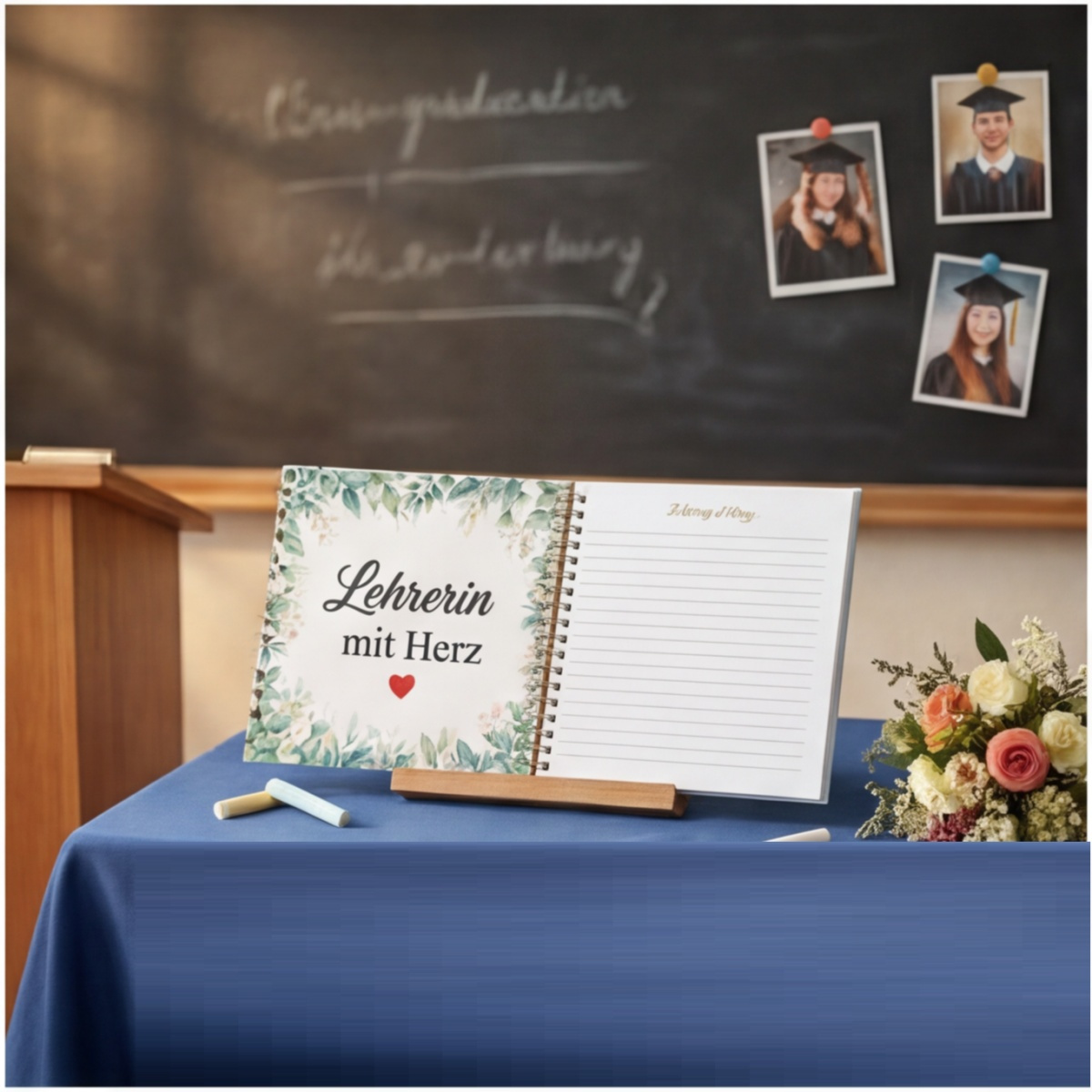 Teacher's Guest Book With Messages Of Thanks, Keepsake Album For Teachers On Their Farewell & Retirement, Styl