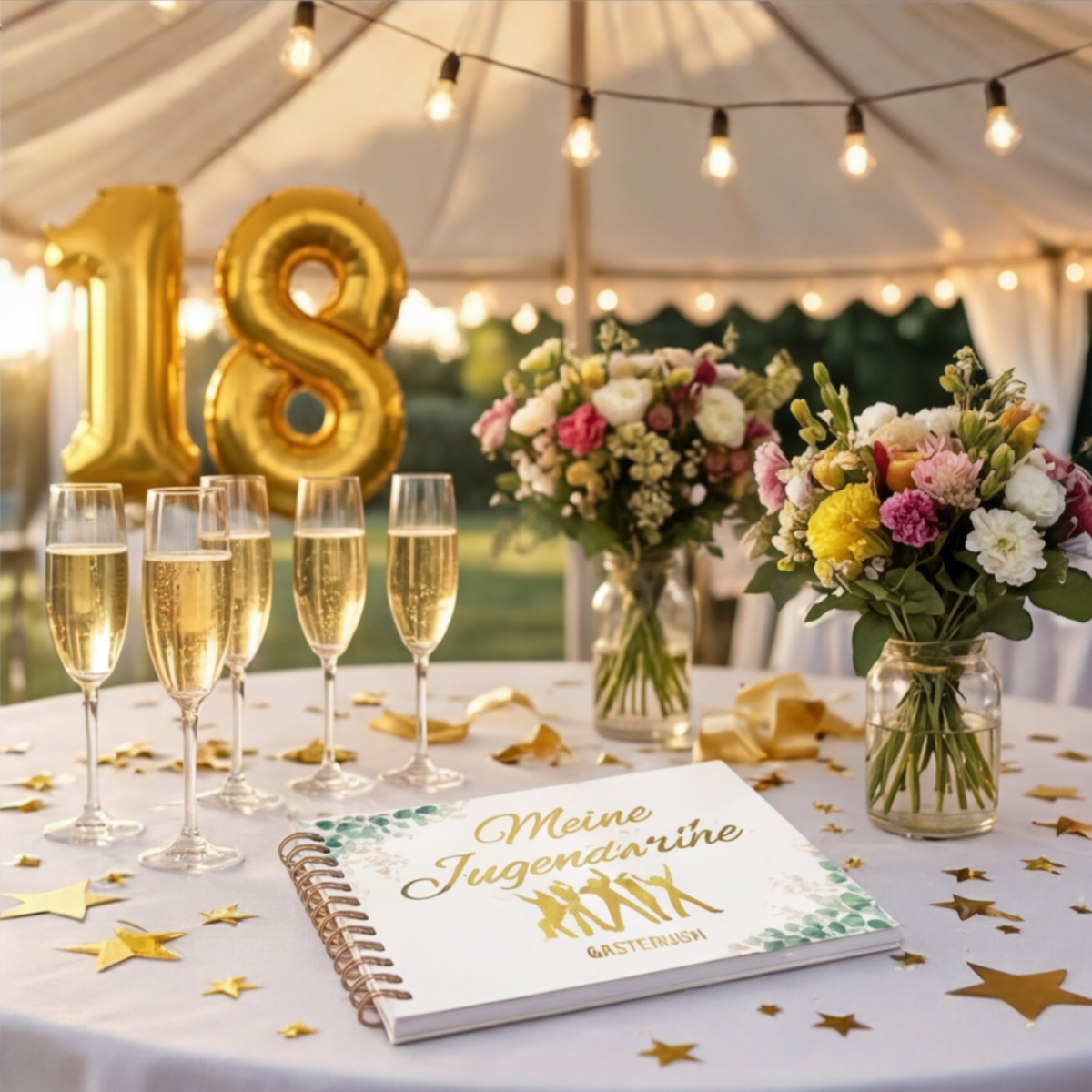 Guest Book For An 18th Birthday Celebration With A Delicate Leaf Pattern, Stylish Keepsake Album For An 18th B