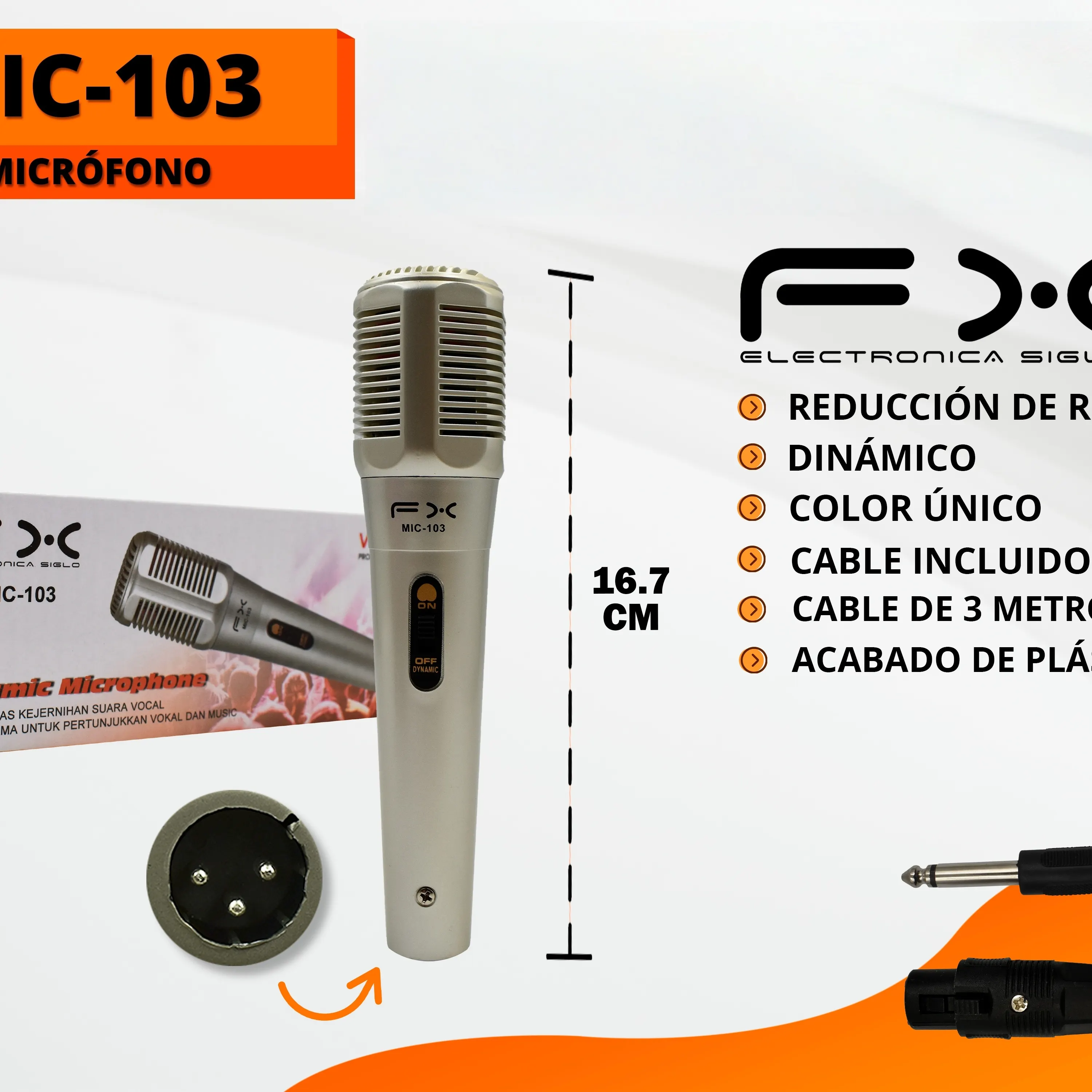 Dynamic Noise-canceling Microphone 3m Wired