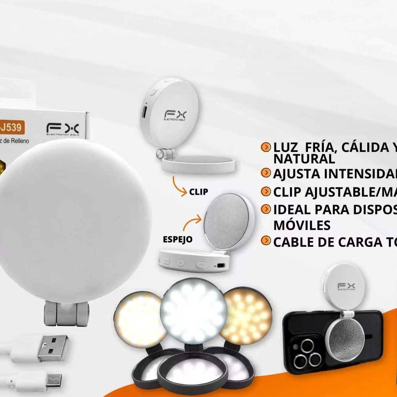 Luz de Streaming con Temperatura de Color Ajustable