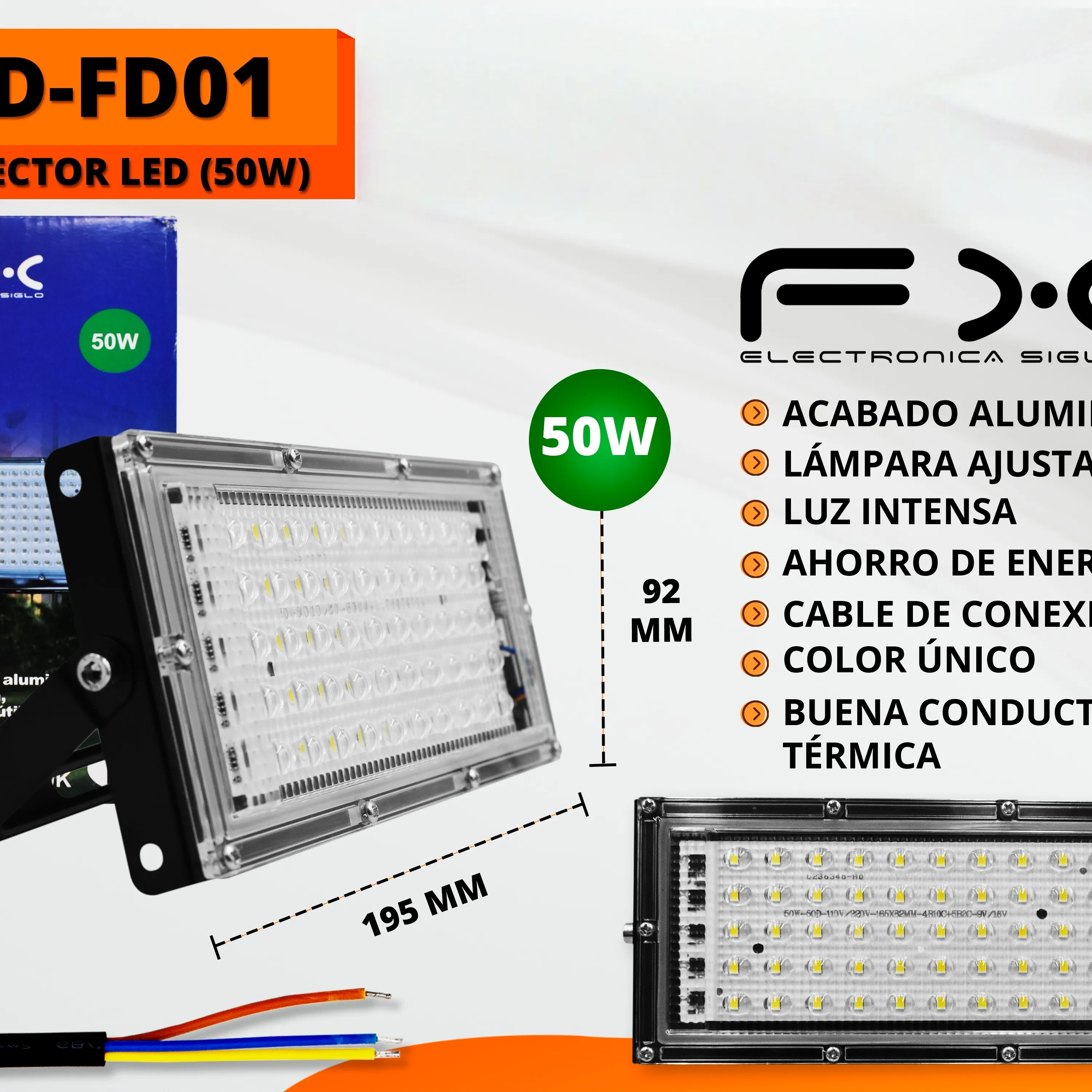 Led Garden Light Outdoor Lighting 50w127v6500k Cable