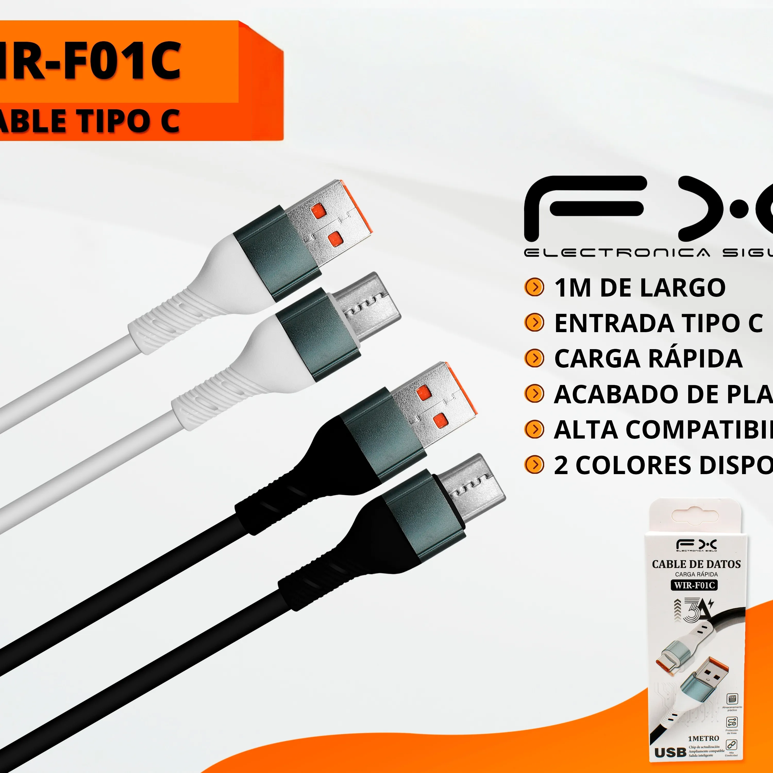 Type-c Charging Data Cable Black 1m Fast