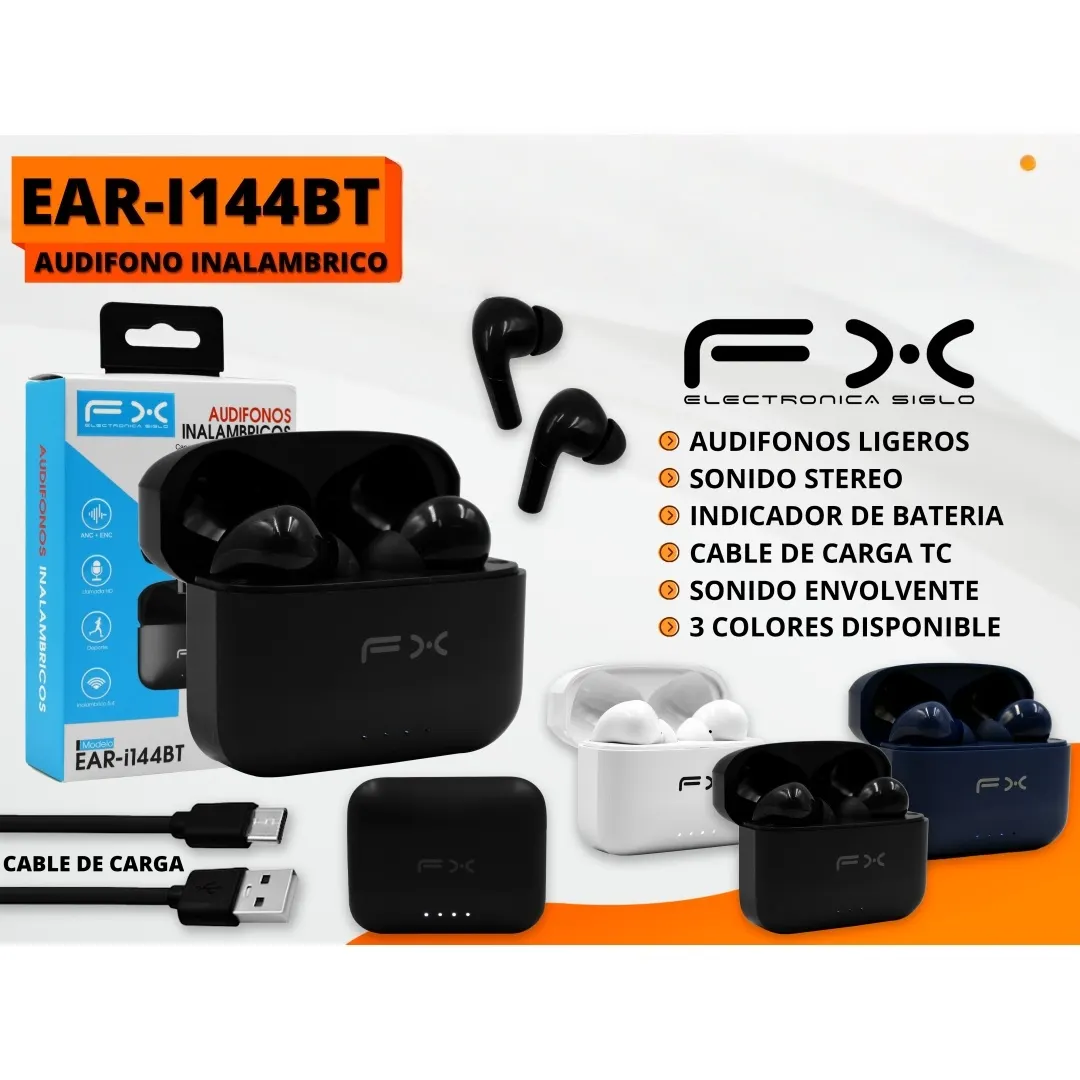 Blue In-ear True Wireless Bluetooth Earbuds