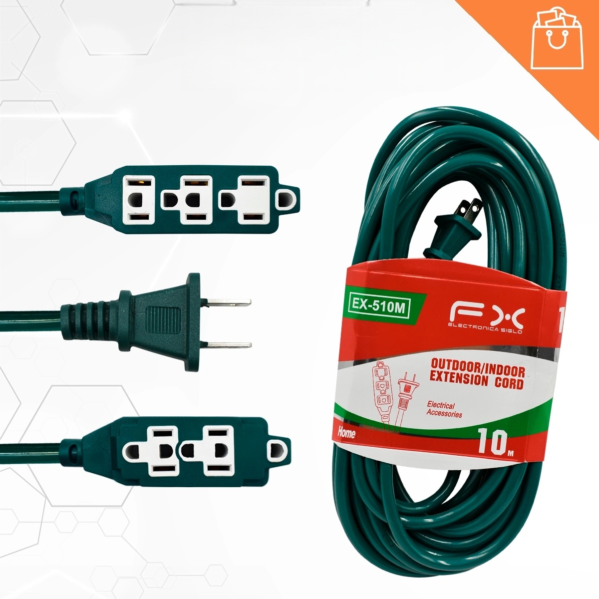 Extension Cord Socket Indoor And Outdoor For Home Power Strip 10.5m Slot