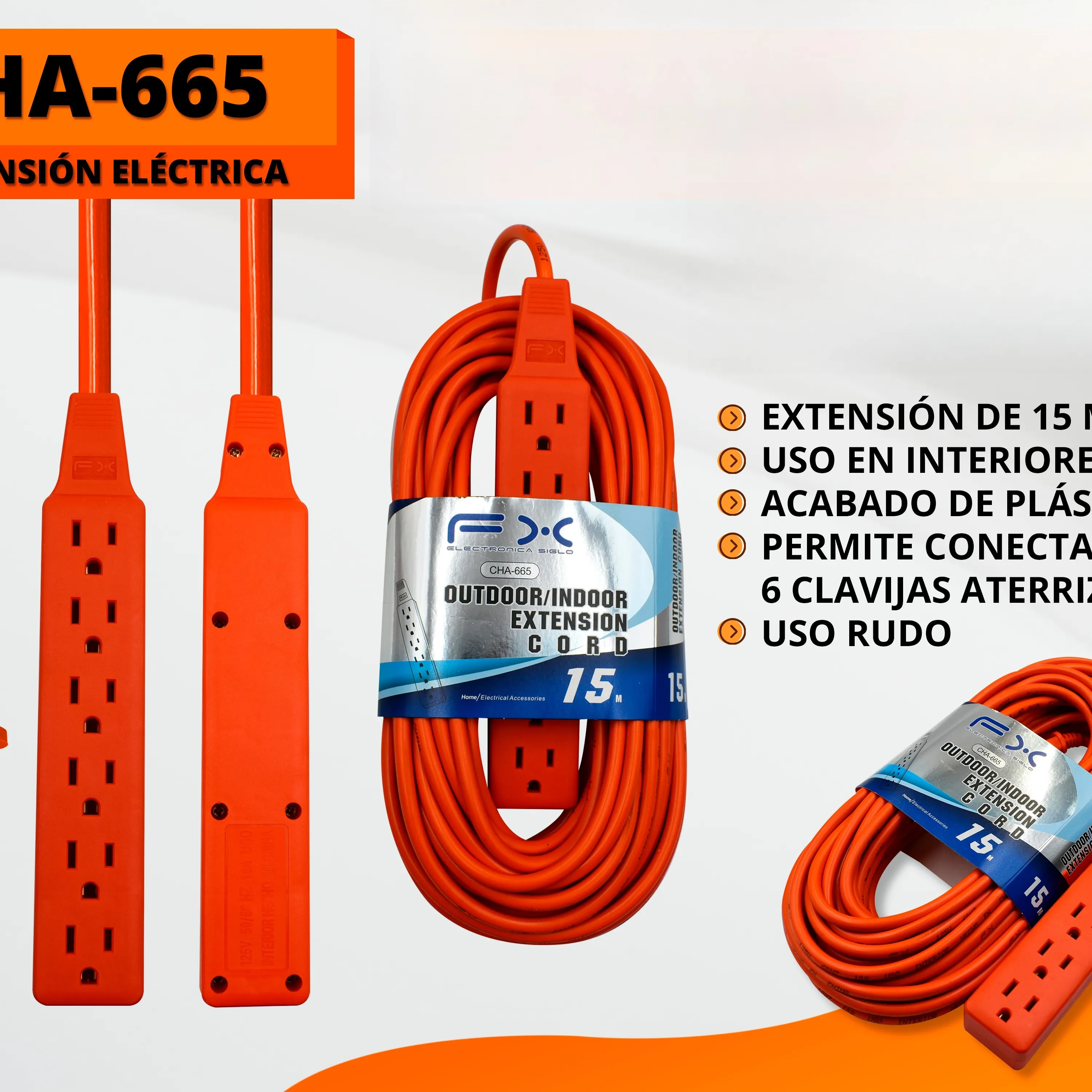 Power Extension Cord Strip 15.6m Outlet Socket