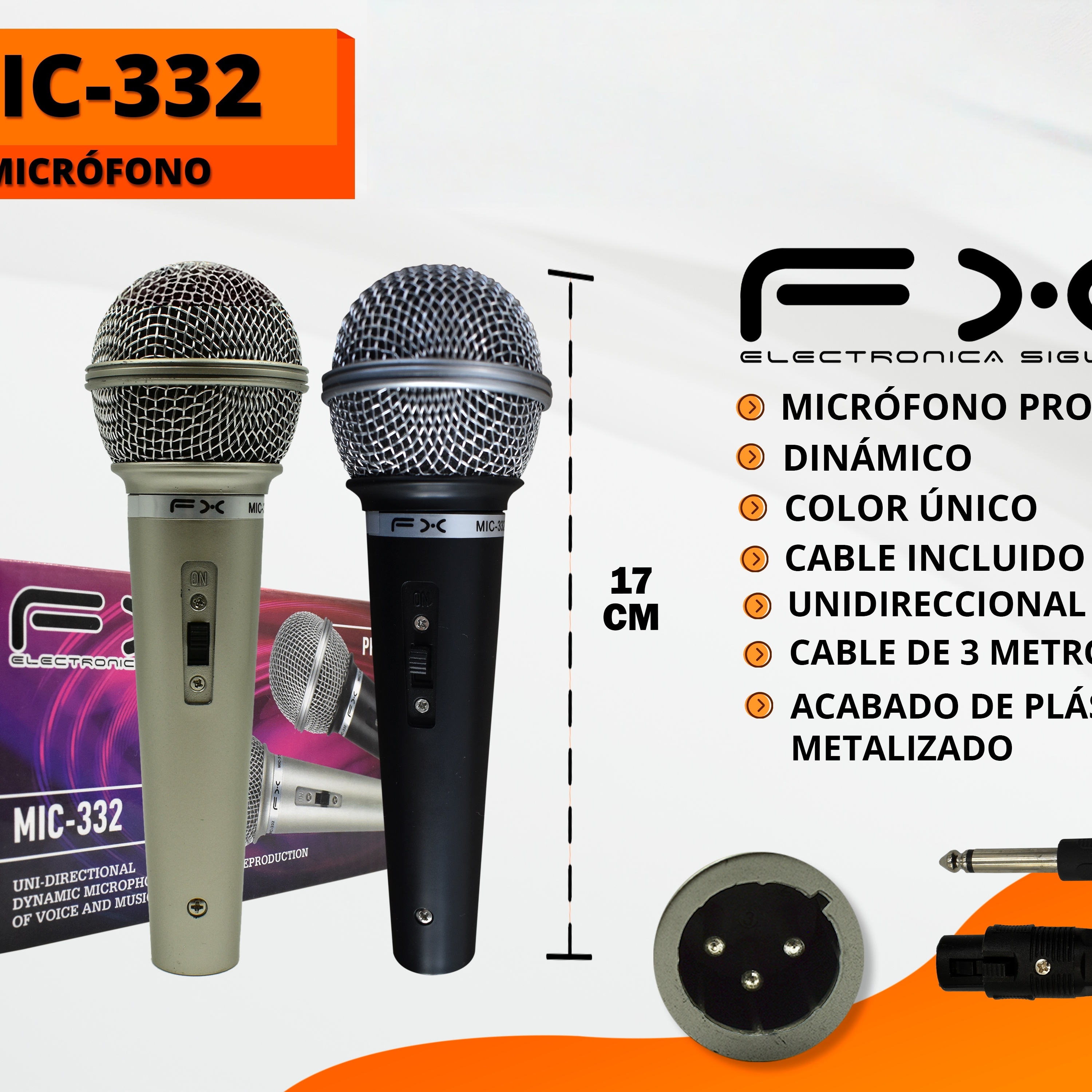 Micrófono Dinámico Unidireccional con Cable