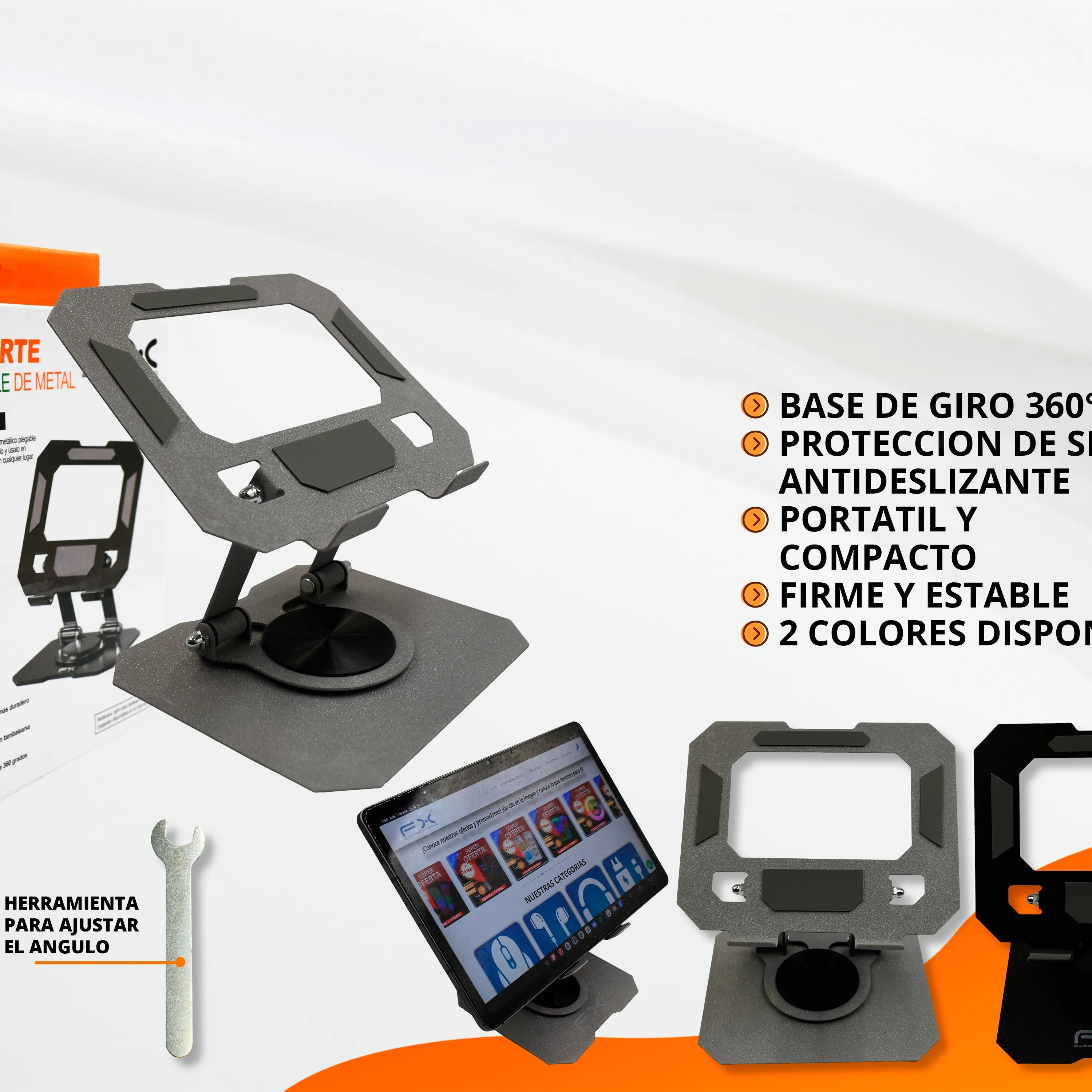 Tablet Stand 360° Rotating Base Black Model