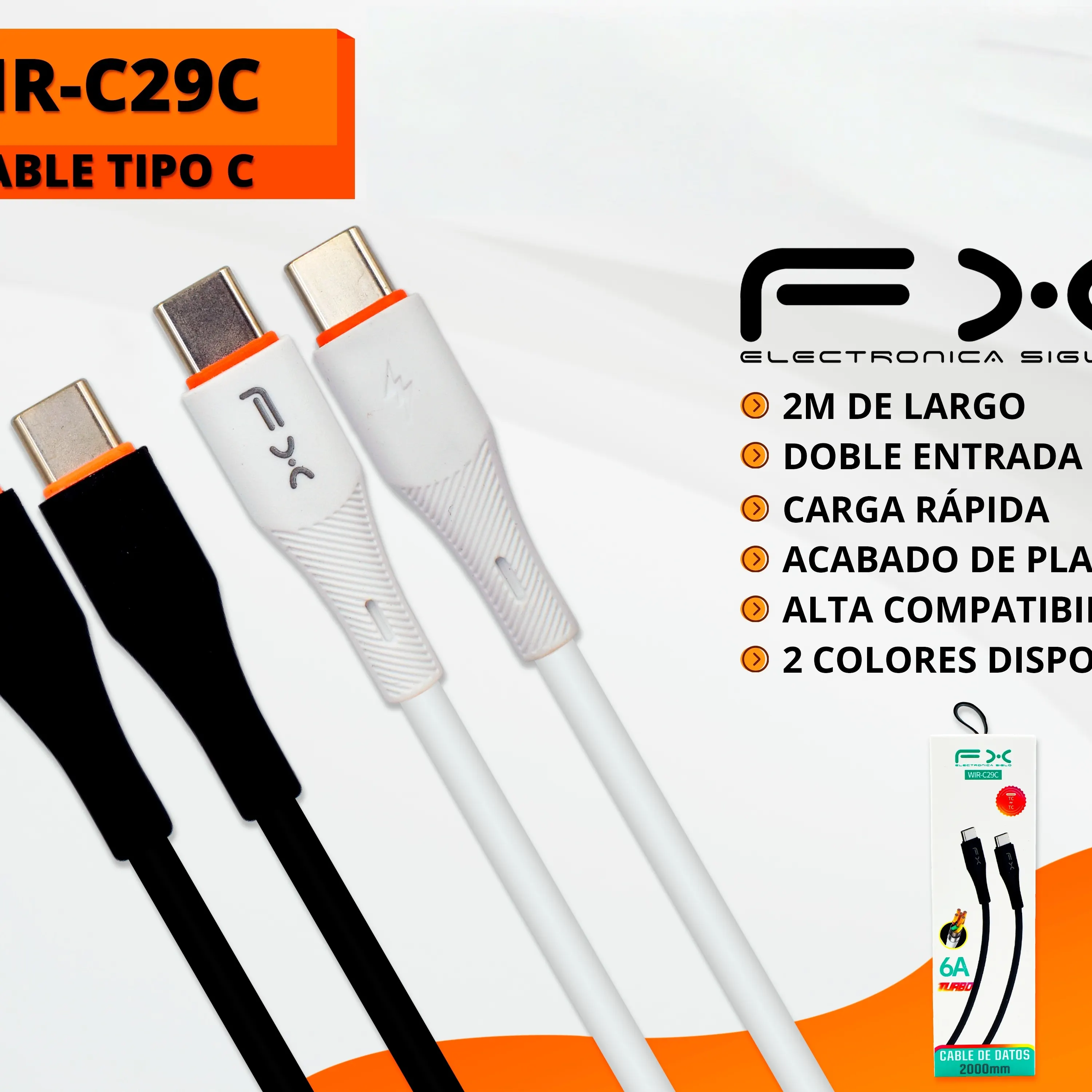 Type-c Double-ended Charging Cable 6a Fast Black
