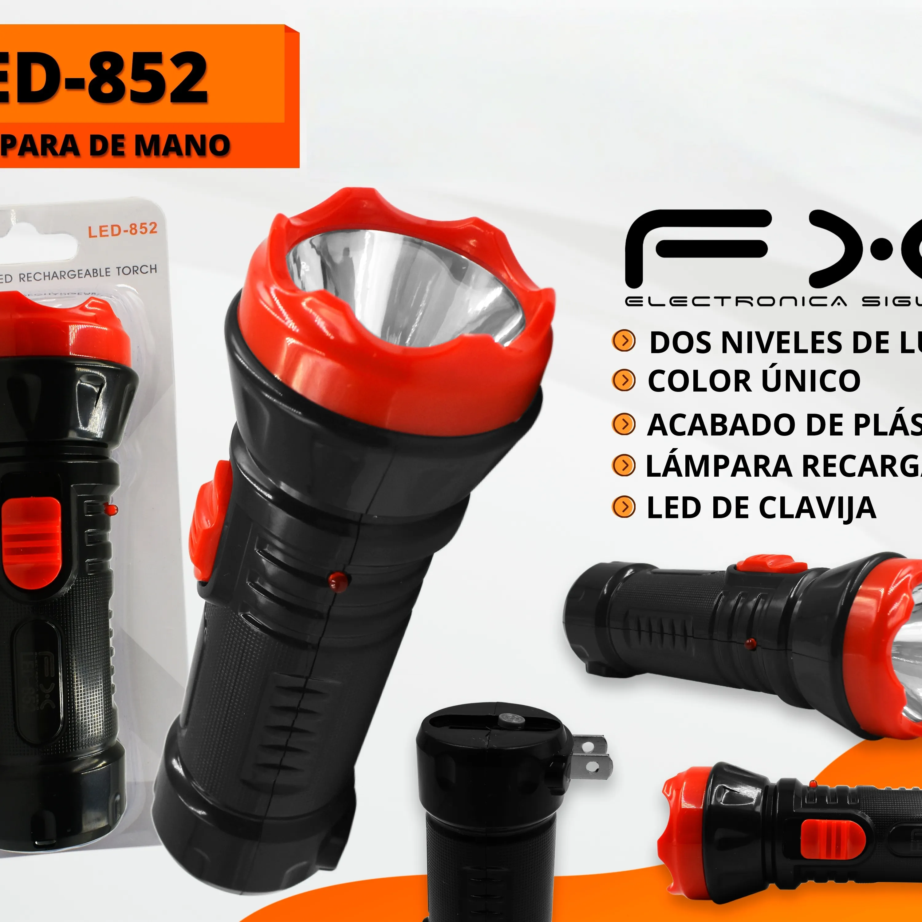 Plug-in Led Rechargeable Flashlight