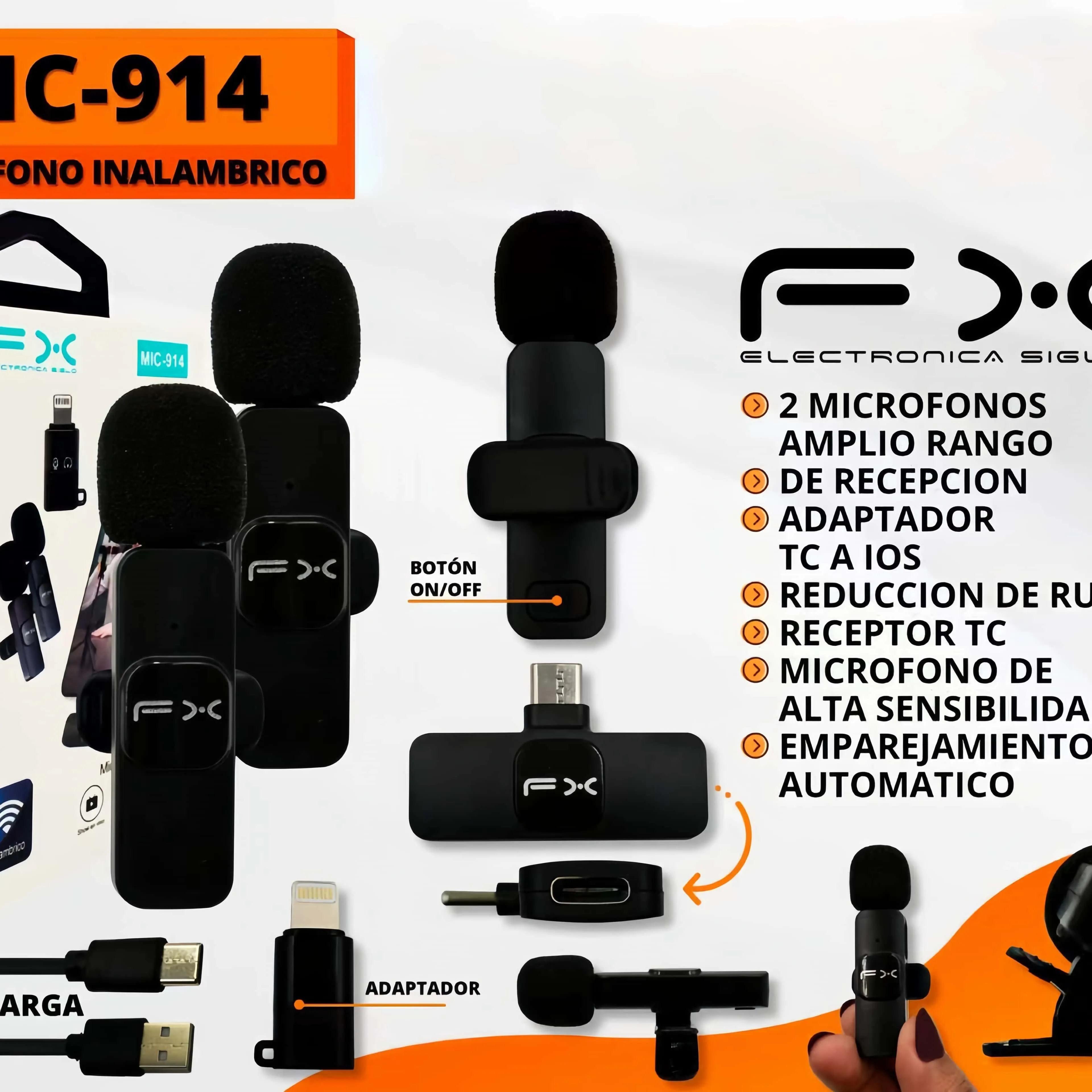 Wireless Lavalier Microphone Dual Mic Type-c