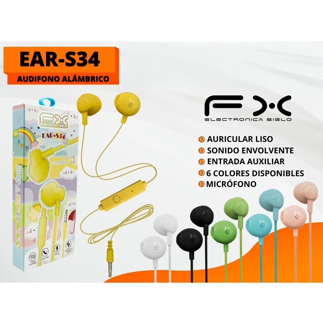 Yellow Wired Headphones With Microphone, Music