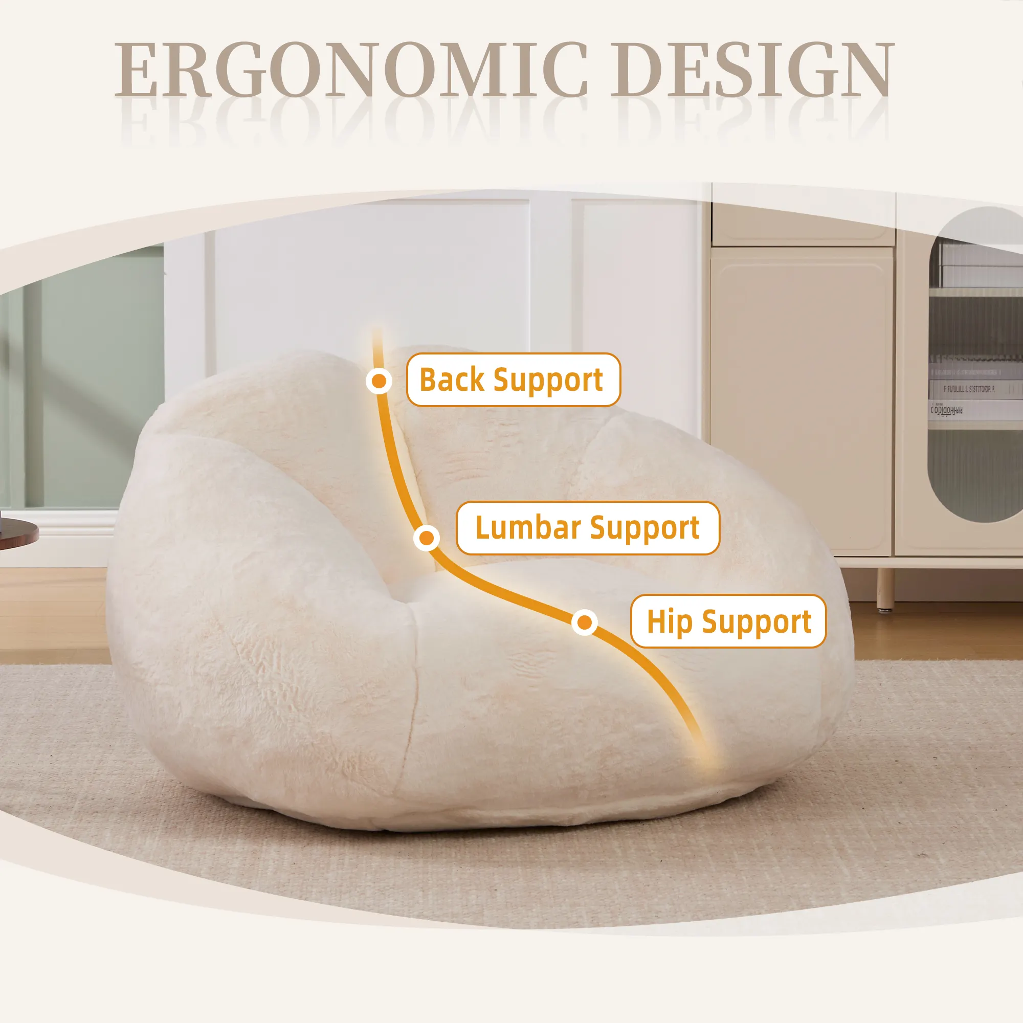 GOMYWAY Bean Bag Chair, Shell-Shaped Couch