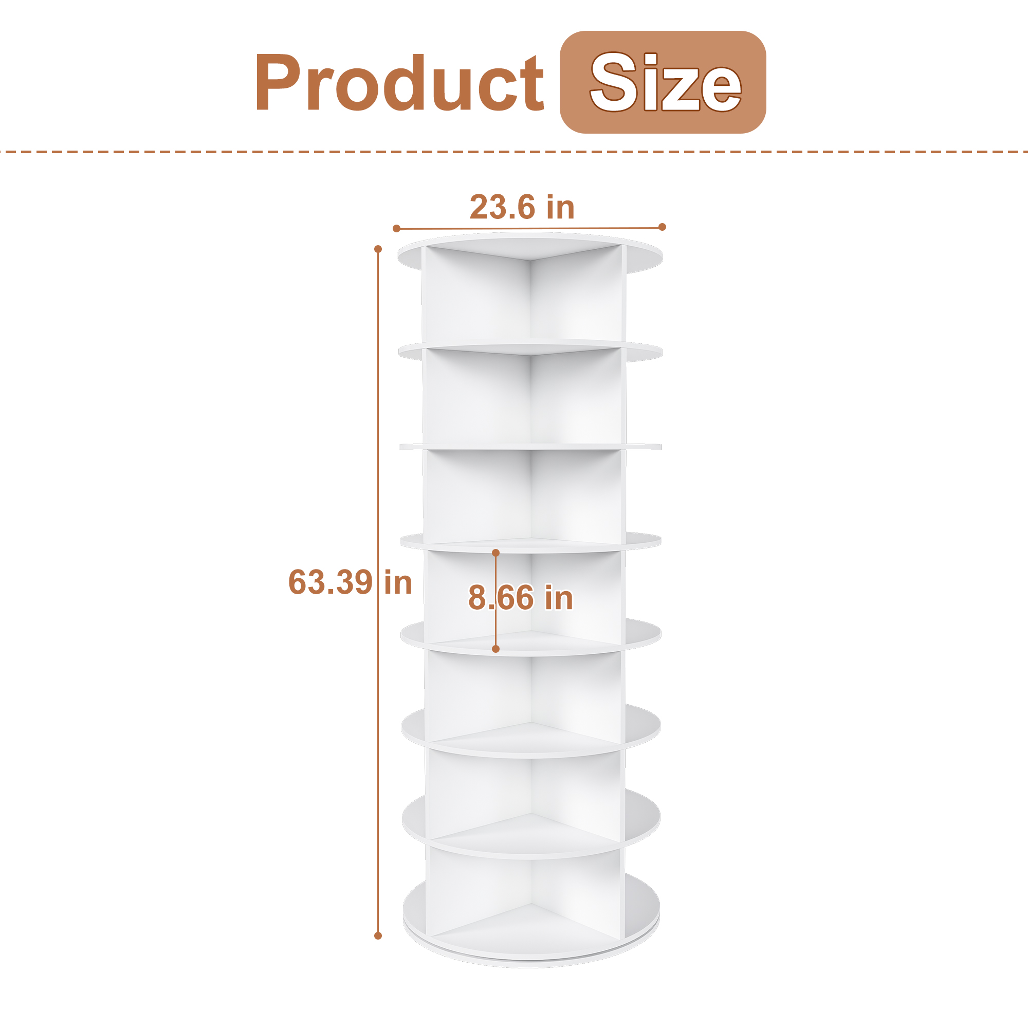 Rotating Shoe Rack Tower, 7-Tier Spinning Storage Free Standing 360 Revolving — image 5