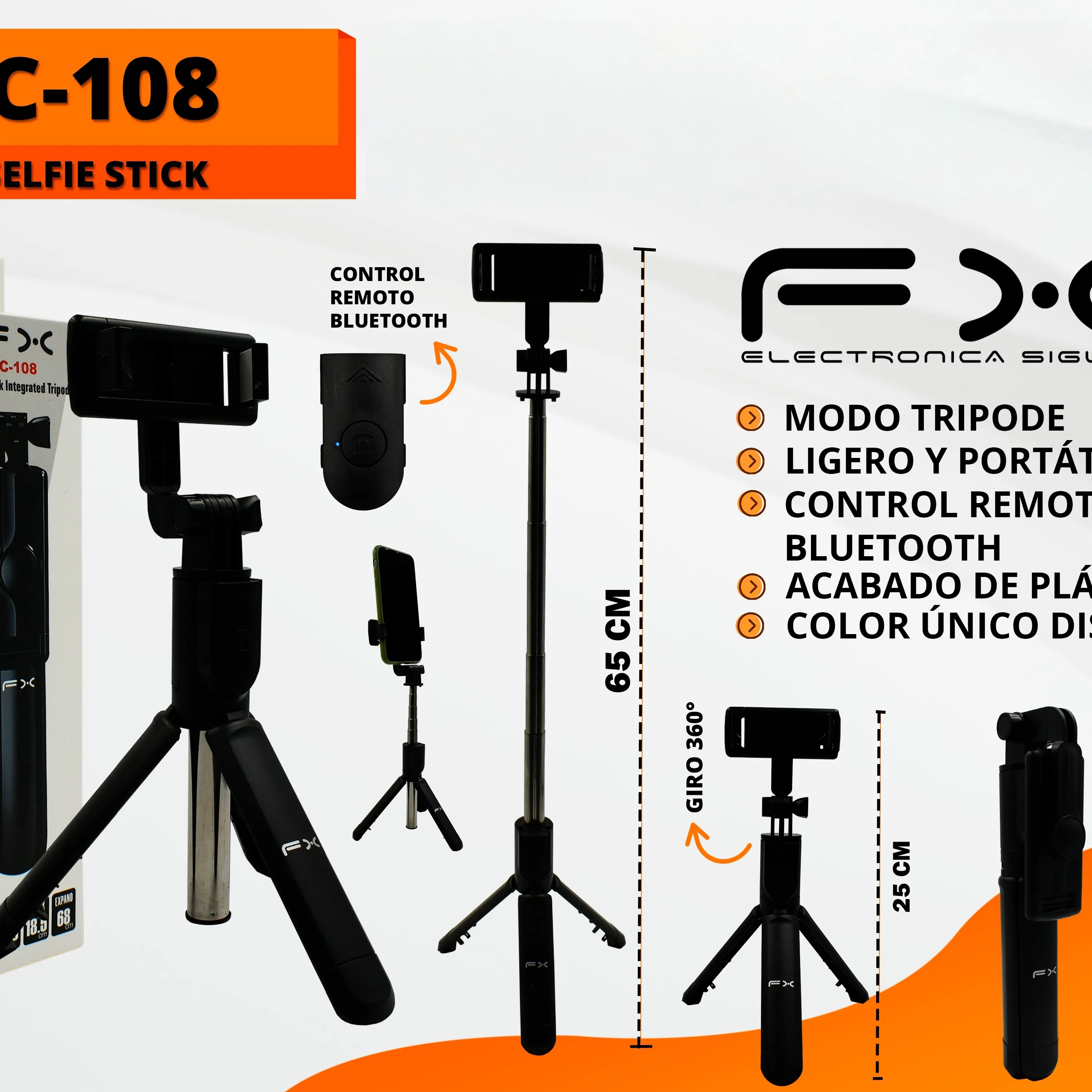 Selfie Stick Bluetooth Remote Tripod Universal Portable
