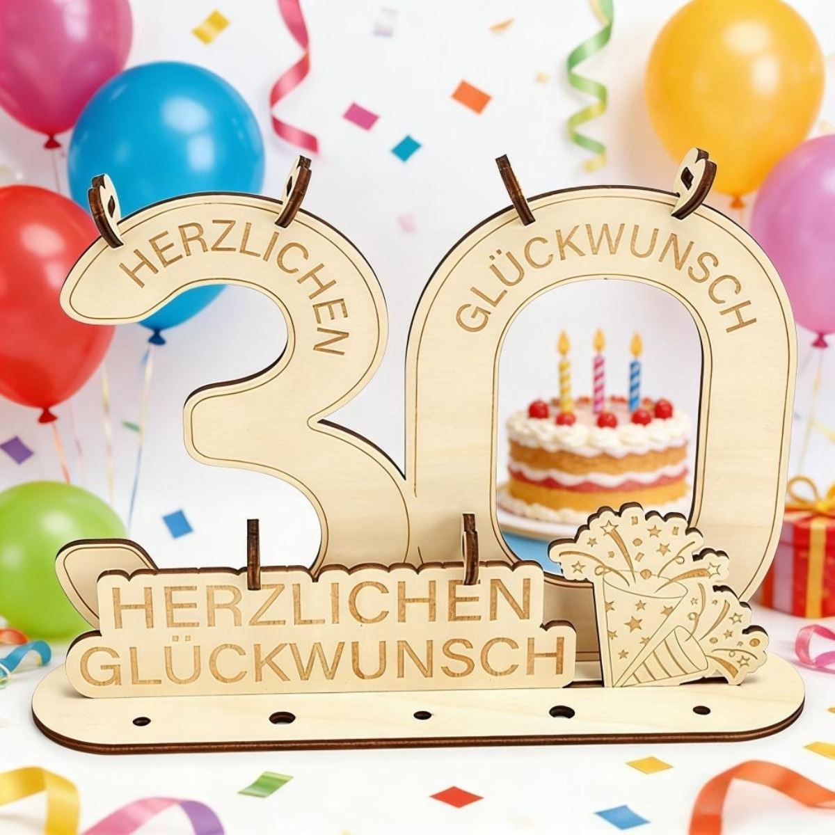 30th Money Gift Wooden Decoration – Themed Wooden Decor For Special Birthday Celebrations And Anniversaries—St