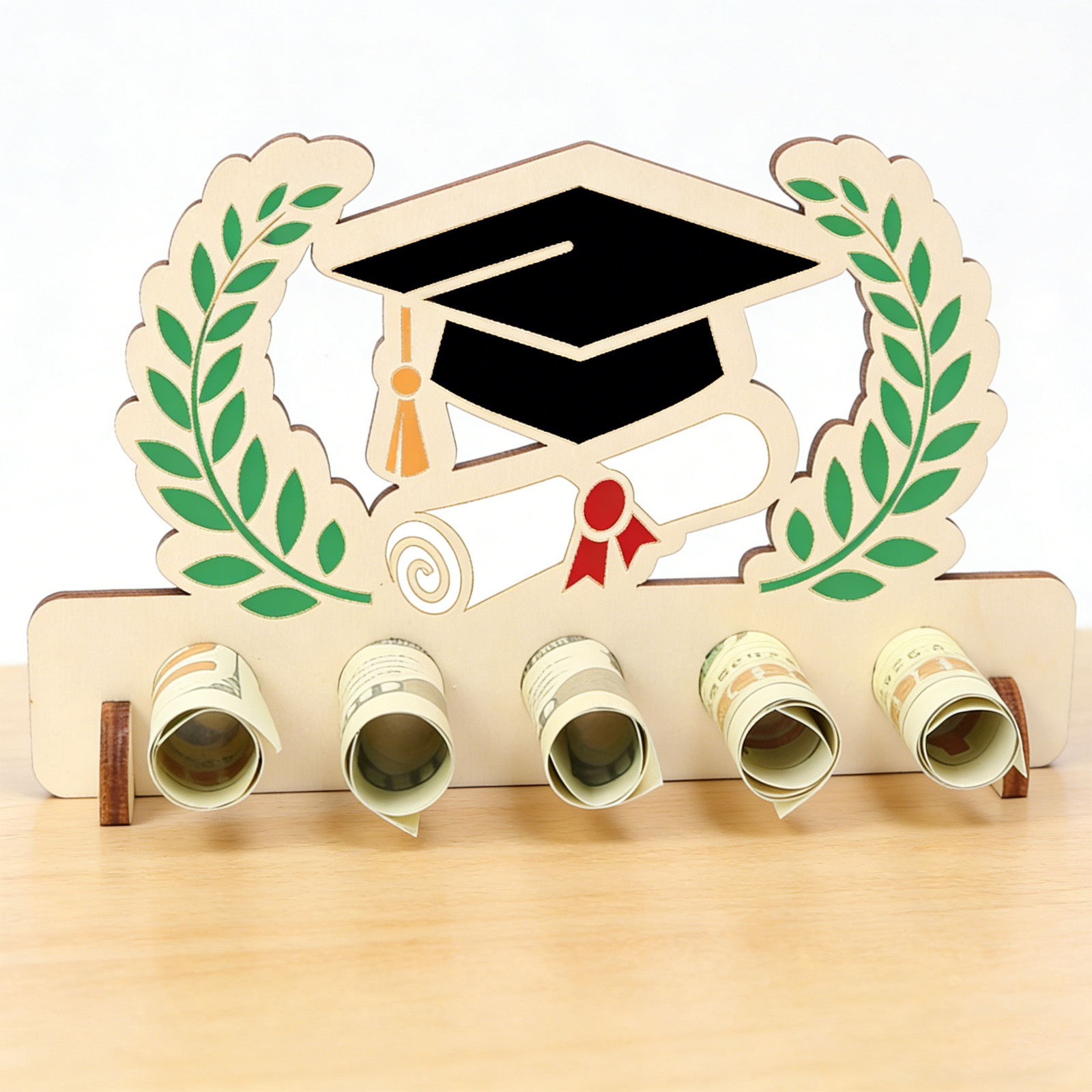 Wooden Graduation Decoration, Wooden Graduation Figurine, Stylish Keepsake For Graduation And Exam Celebration