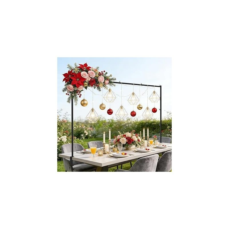Black Decorative Rod For Tables - Table Decor Rod With Clamp Mechanism - Versatile Decorative Gift, Event, And