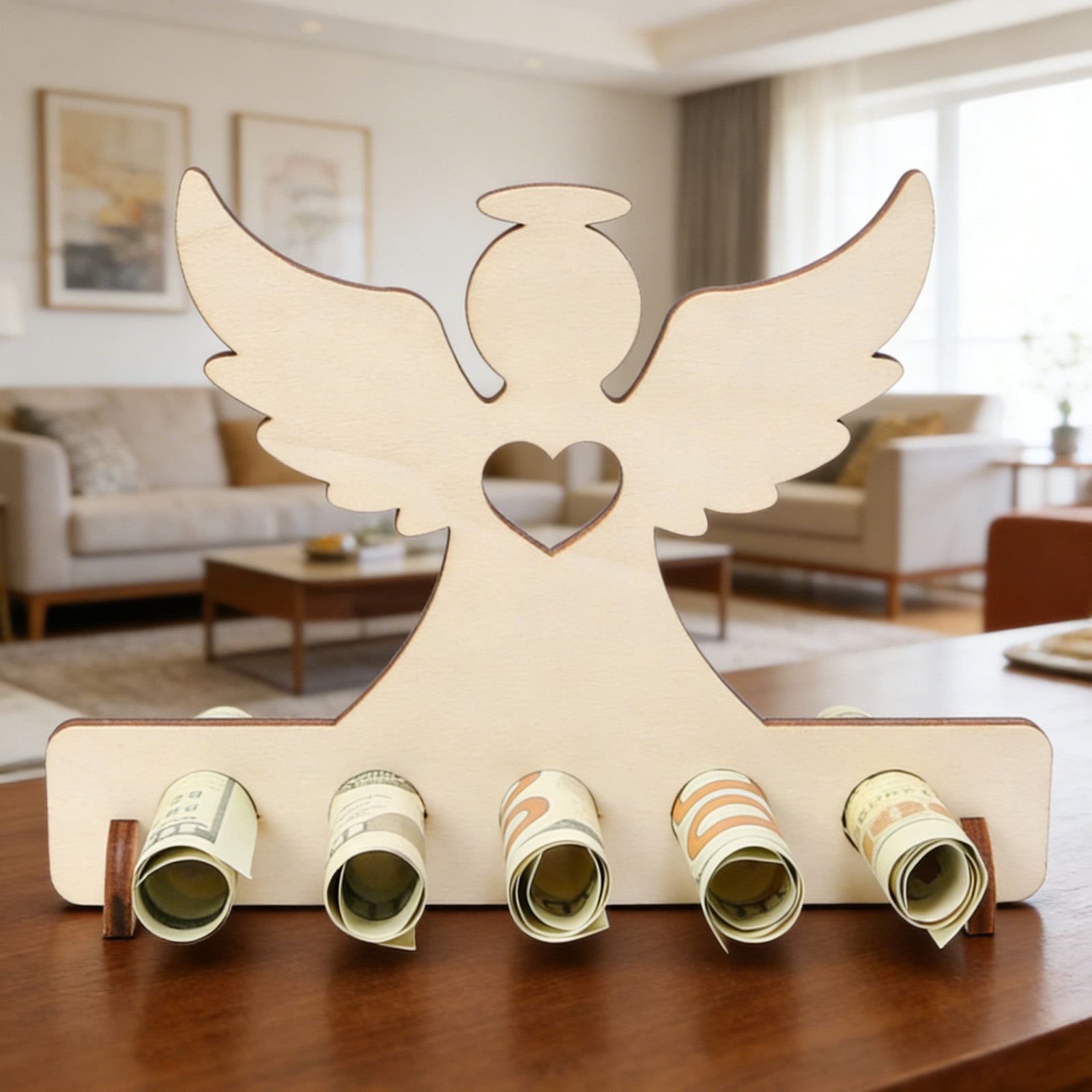 Wooden Angel Decor, Heavenly Wooden Figurine, Atmospheric Home Decor For Christmas And Festive Occasions—Party
