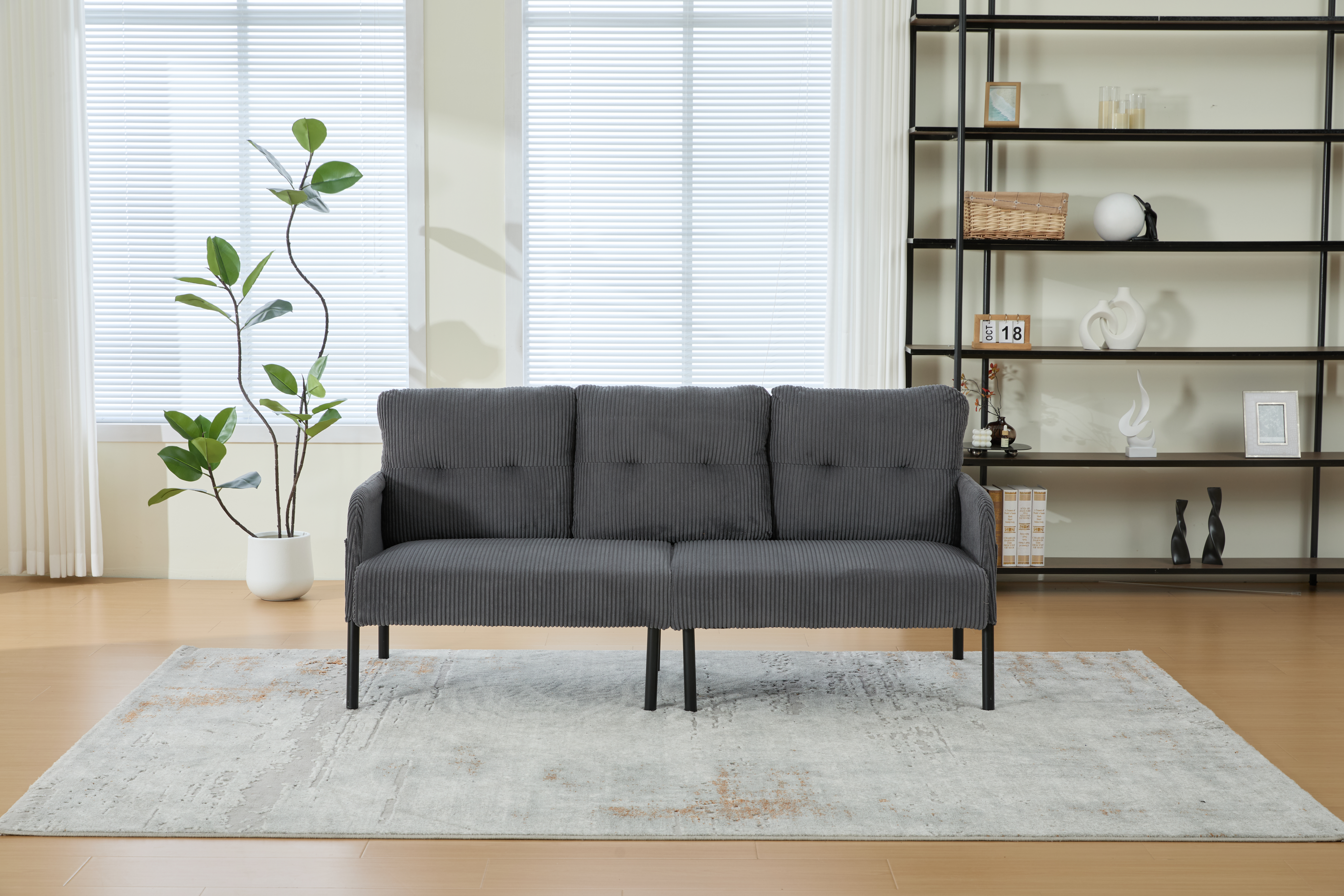 GOMYWAY Oversized Loveseat, Modern & Plush Double-seater Sofa, Corduroy — image 3