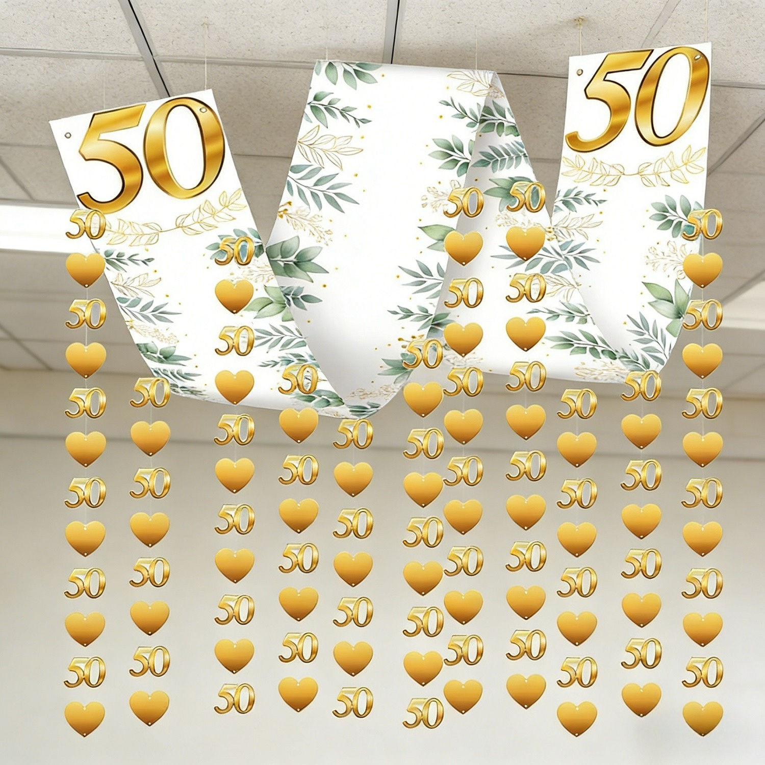 Ready-to-Use Decor Kit For Ceilings - Complete Set For Festive Room Decor At Anniversary Celebrations - Party 