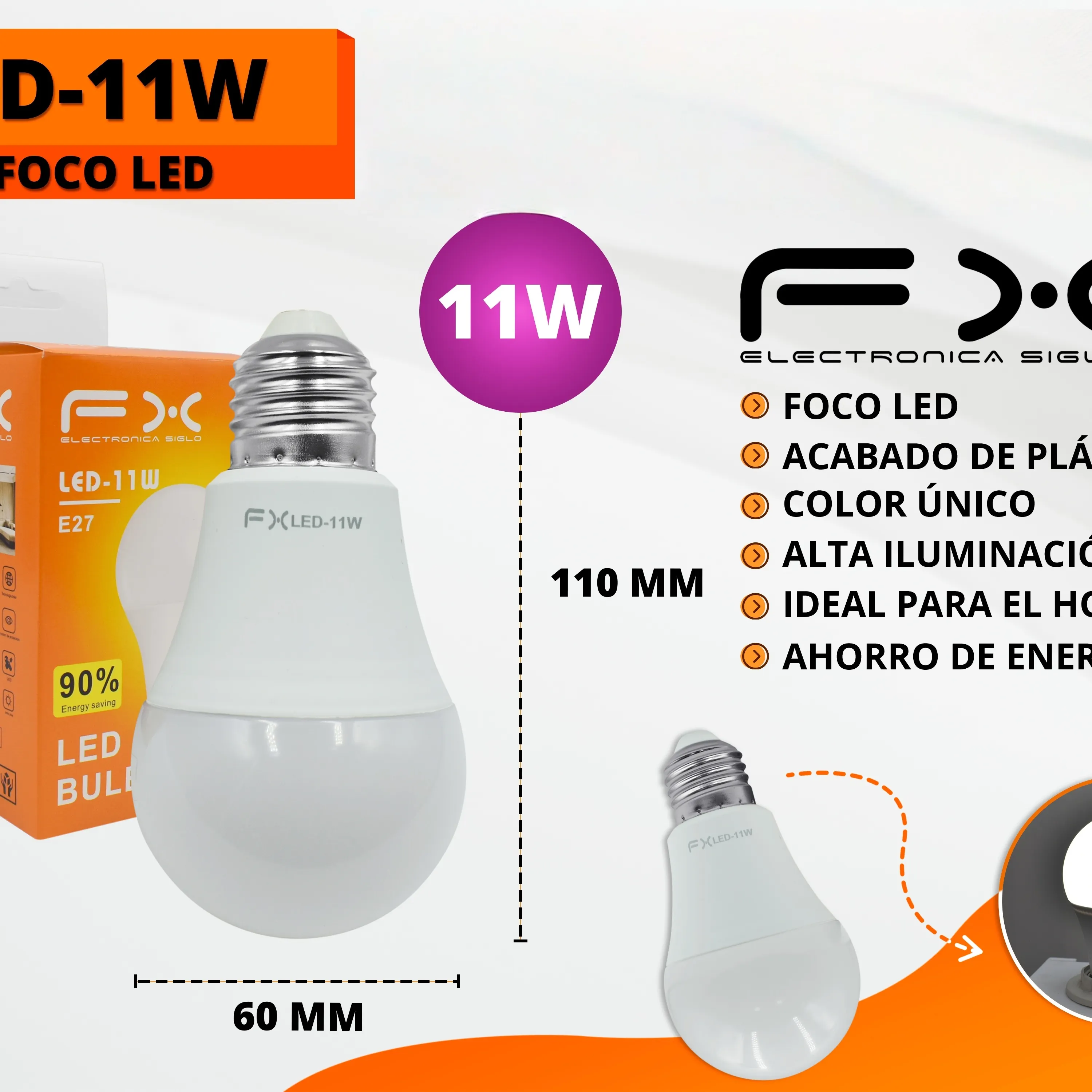 Led Bulb E27 Screw 11w Cold Light