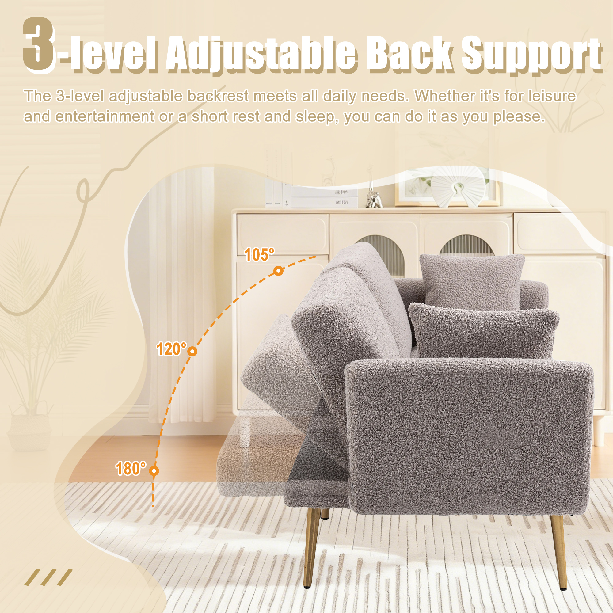 GOMYWAY Modern 2-seater Sofa For The Living Room, Velvet Upholstery