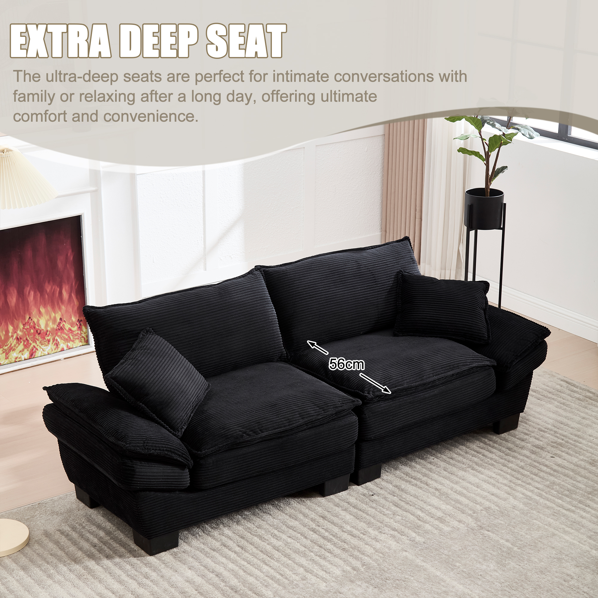 GOMYWAY Oversized Loveseat Sofa, Modern Couch 2 Seater Upholstered Sectional — image 5