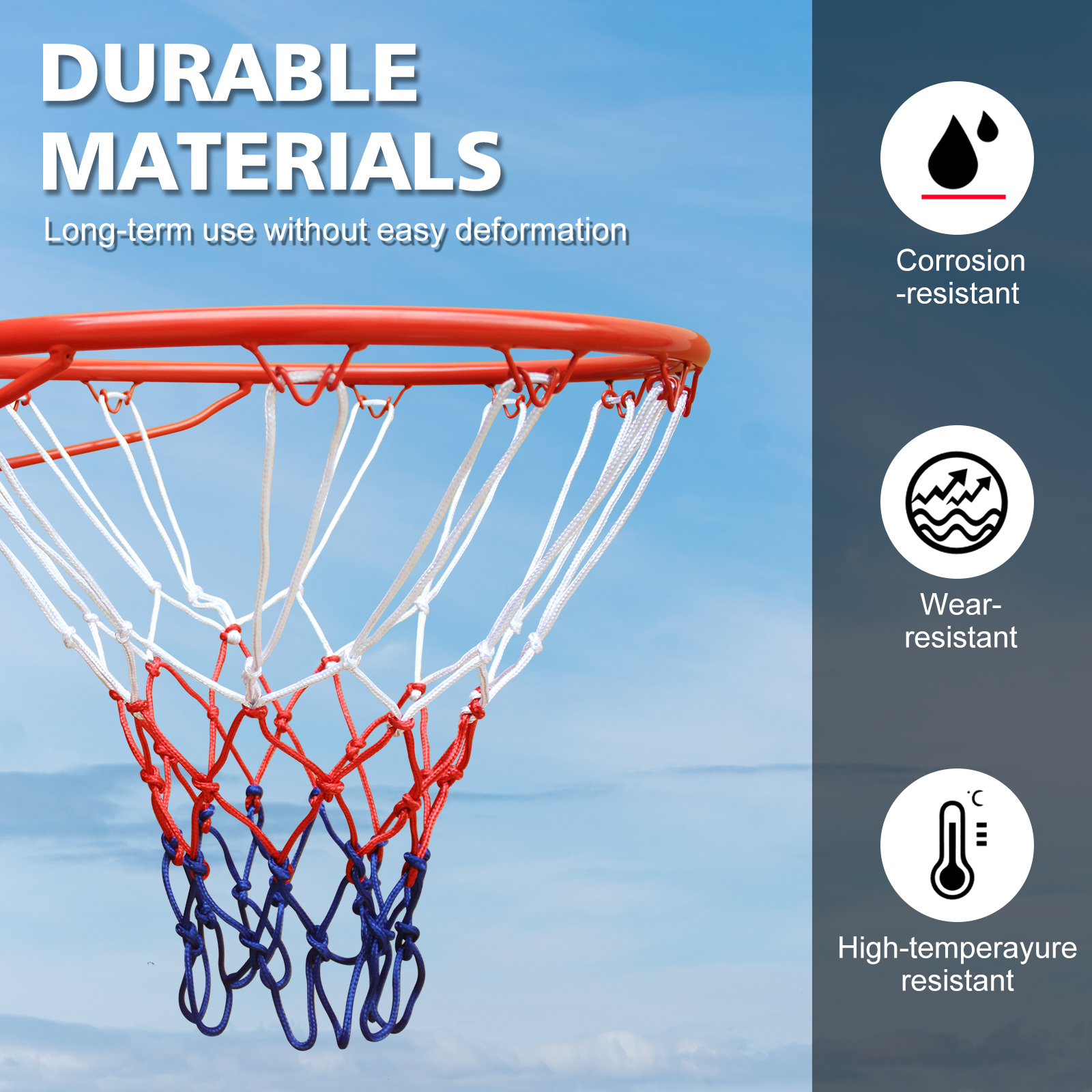 Basketball Hoop Wall Mounted, Heavy-Duty Reinforced Rim For Outdoor Indoor