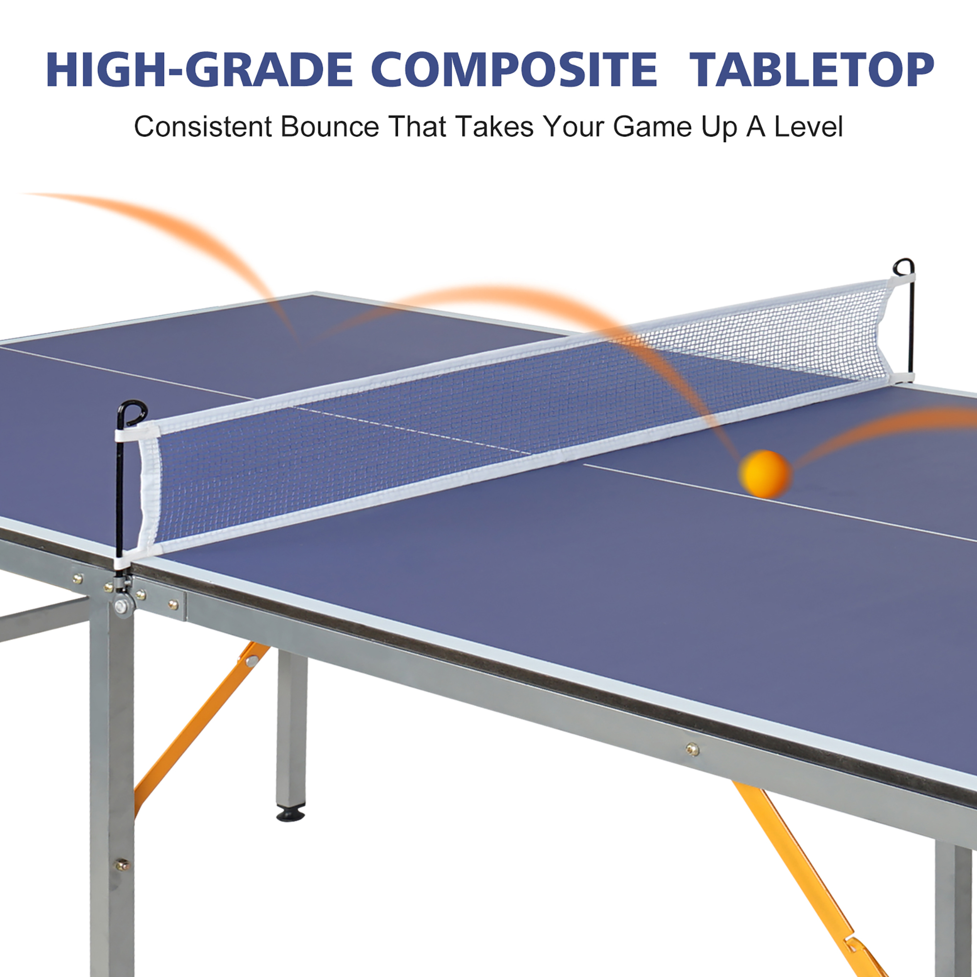 Table Tennis Foldable Movable Ping Pong Indoor Outdoor Regulation Size, Single — image 4