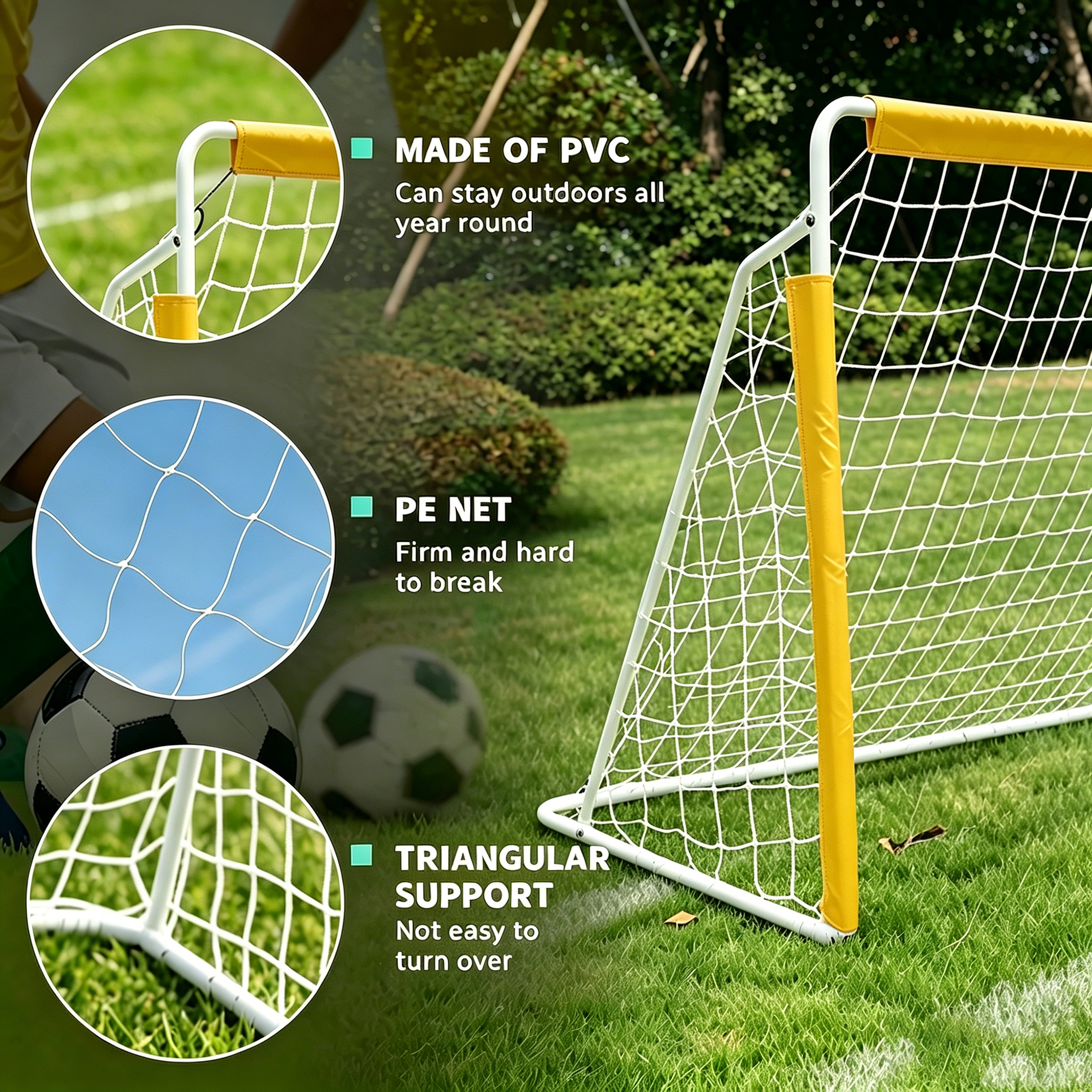 Portable Football Goal,Foldable Soccer Goal Net With Quick Set-Up — image 5