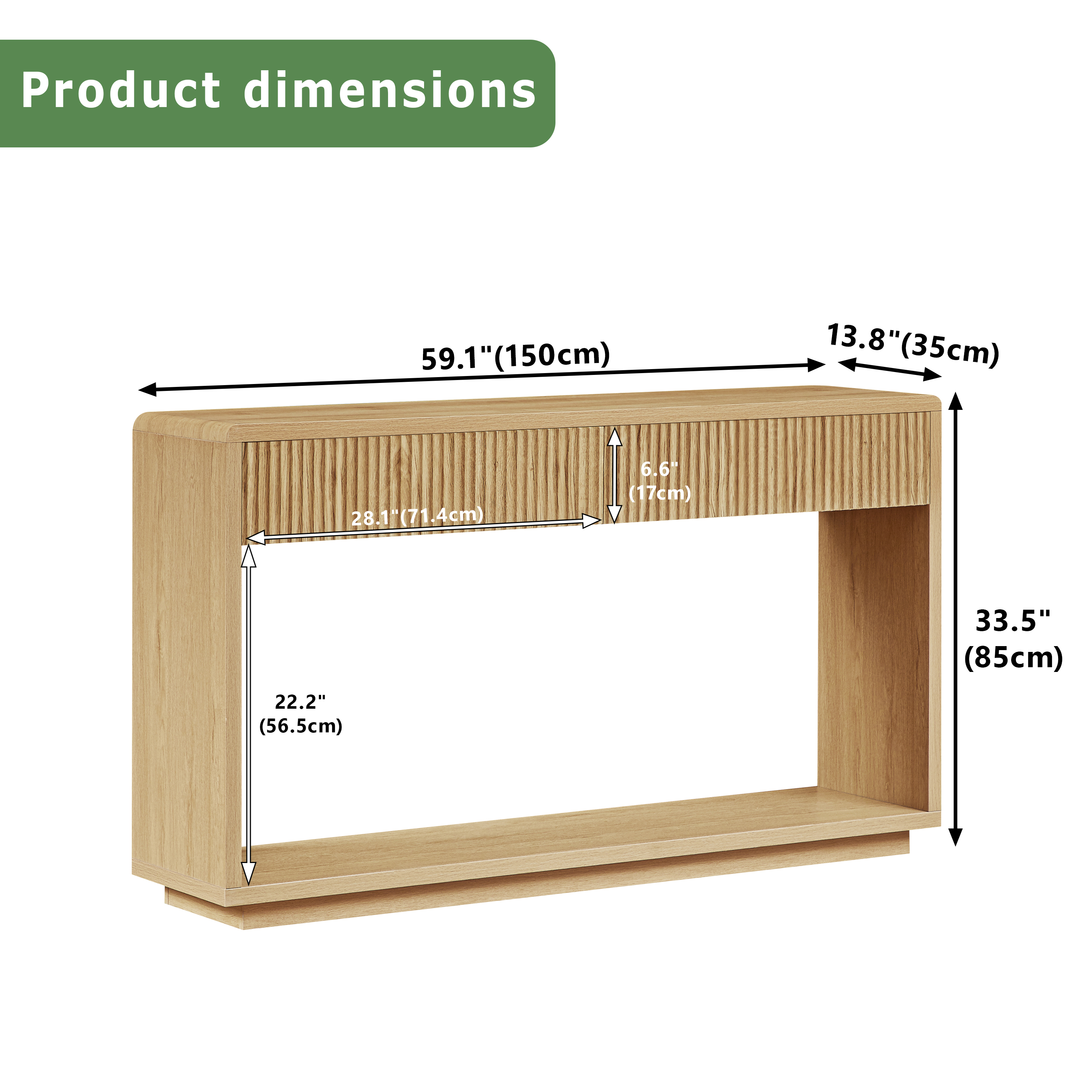 Modern Hall Storage Cabinet, 150 Centimetres Wide, Fitted With Two Spacious — image 3