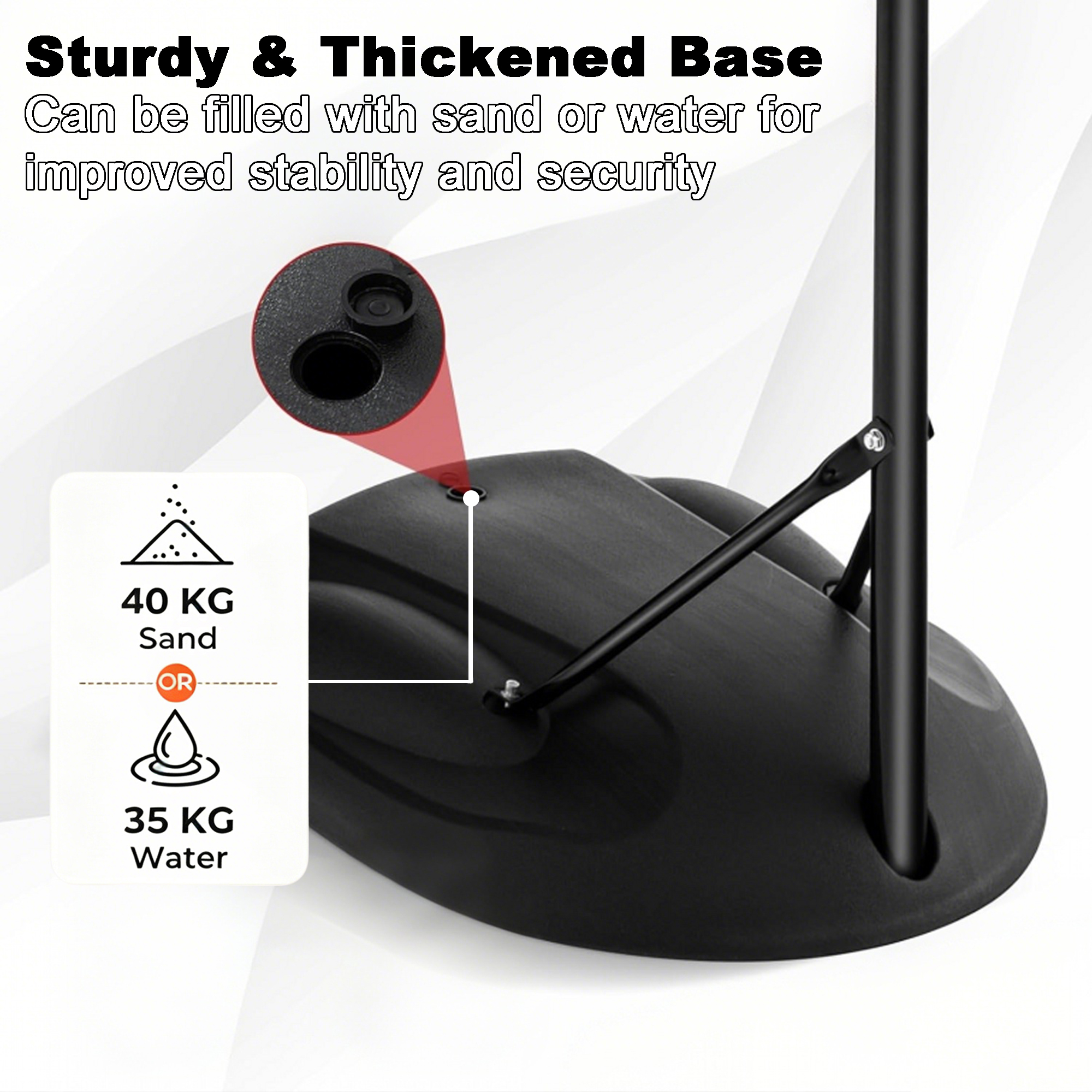 Portable Basketball Hoop Stand, Height Adjustable 1.67-2.28m Sturdy Base — image 2
