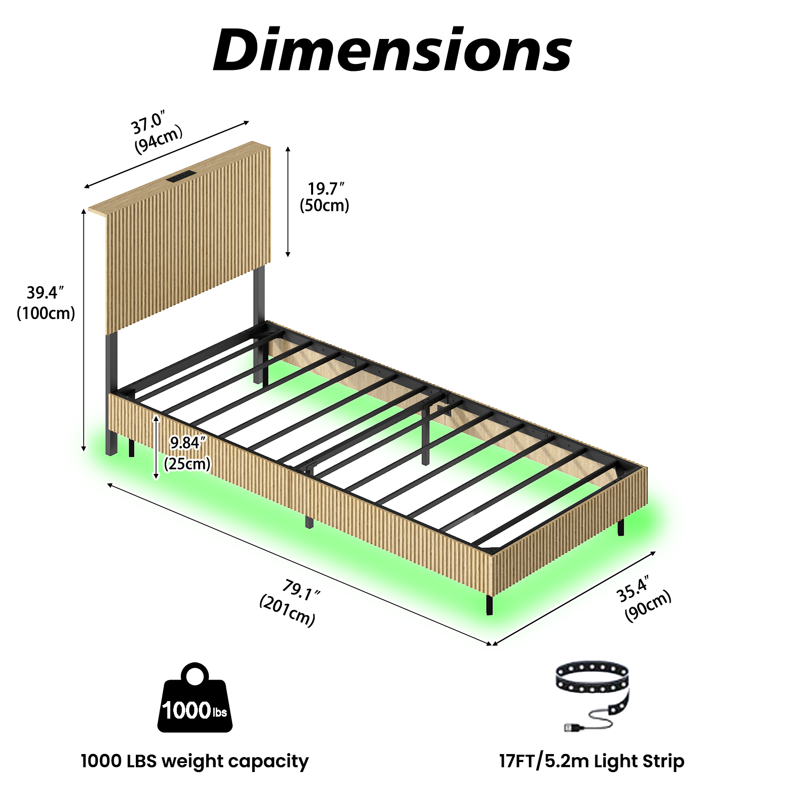 Modern Floating Bed With Recessed Detailing & Headboard, Fitted LED Ambient — image 2